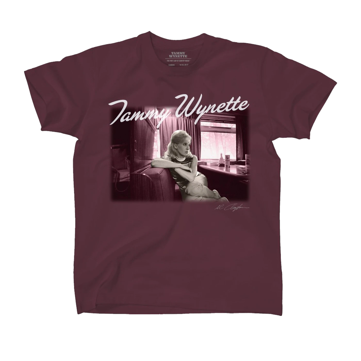 Tammy Wynette Tour Bus T-Shirt (Maroon)