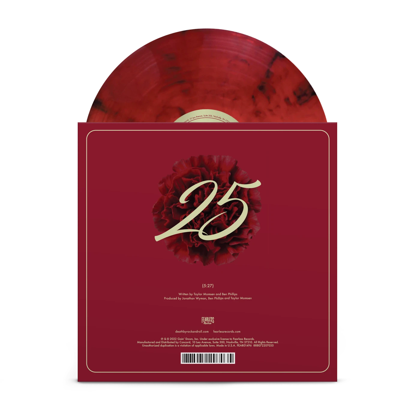 The Pretty Reckless "25" Translucent Red w/ Smoky Black Swirl 7"