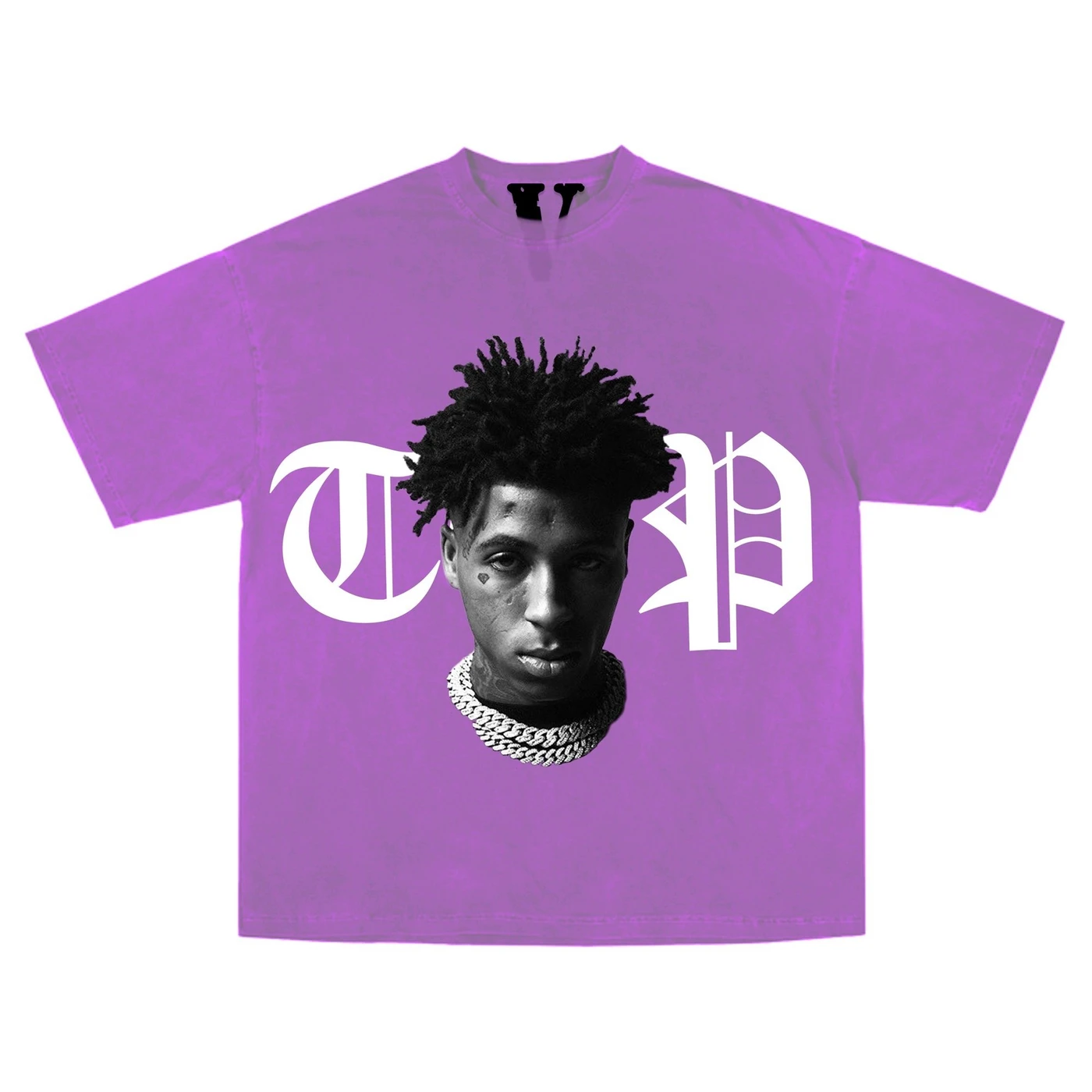 YoungBoy Never Broke Again YoungBoy NBA X VLONE Peace Hardly Tee in Purple + Digital Album