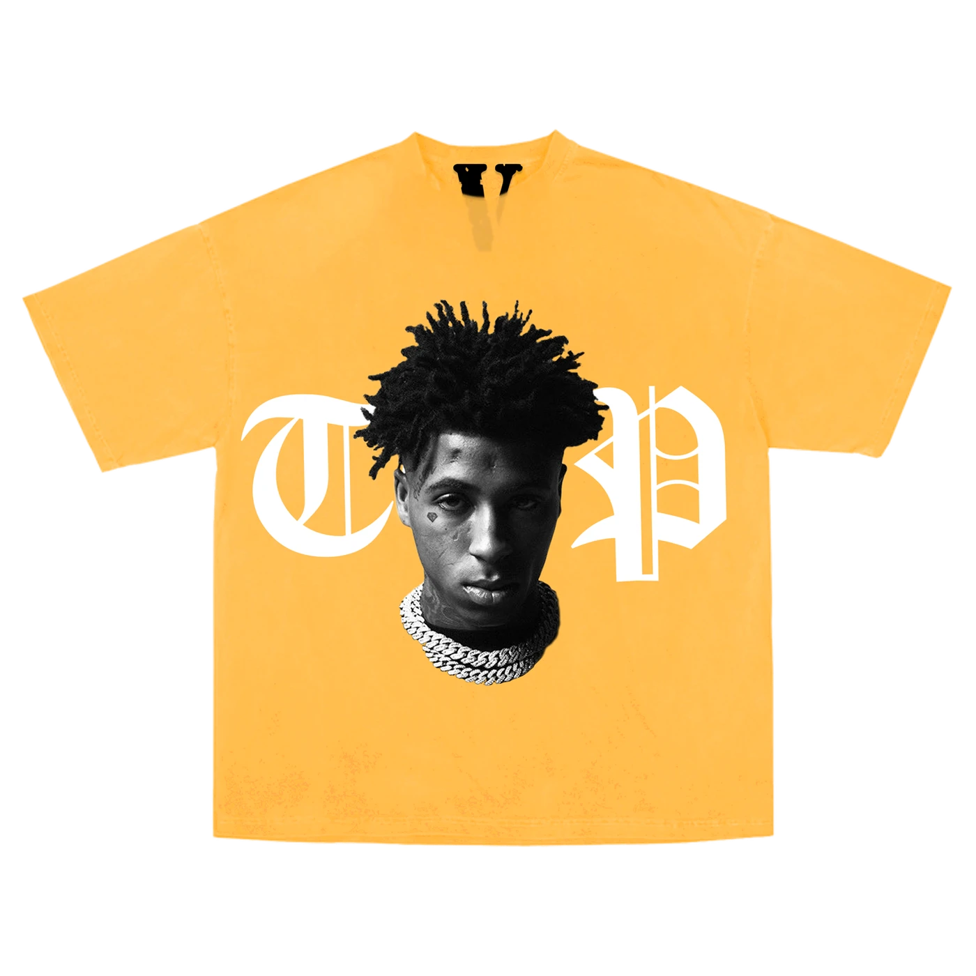 YoungBoy Never Broke Again YoungBoy NBA X VLONE Peace Hardly Tee in Yellow + Digital Album