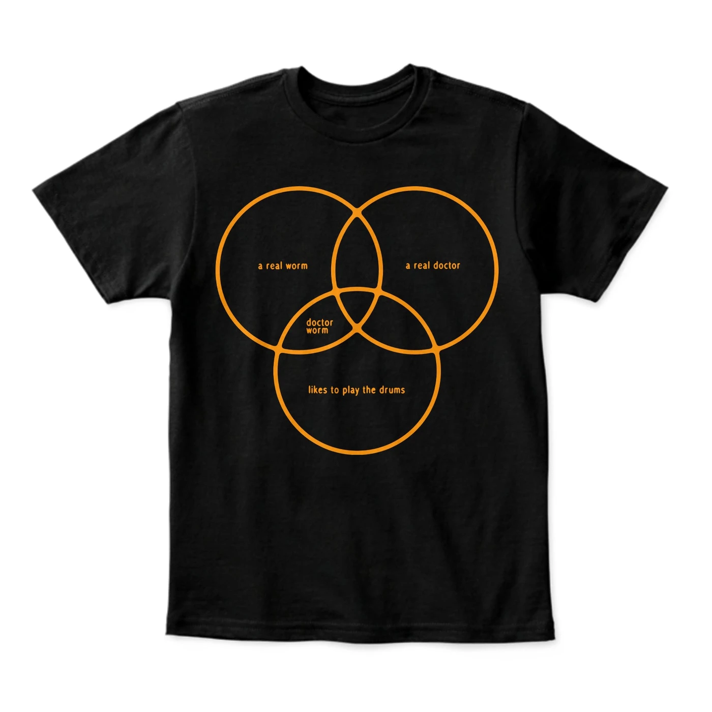 They Might Be Giants Dr. Worm T-Shirt Black + Orange (Unisex)