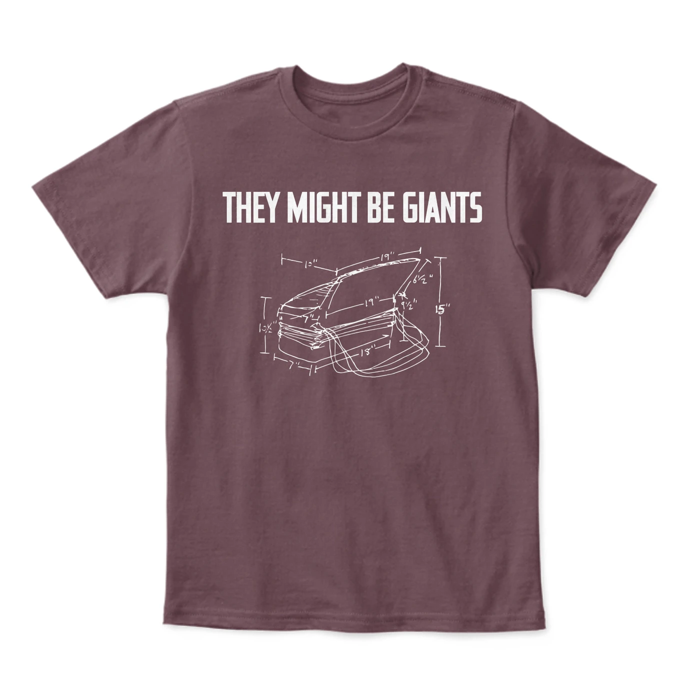 They Might Be Giants Accordion Shirt on Aubergine (Unisex)