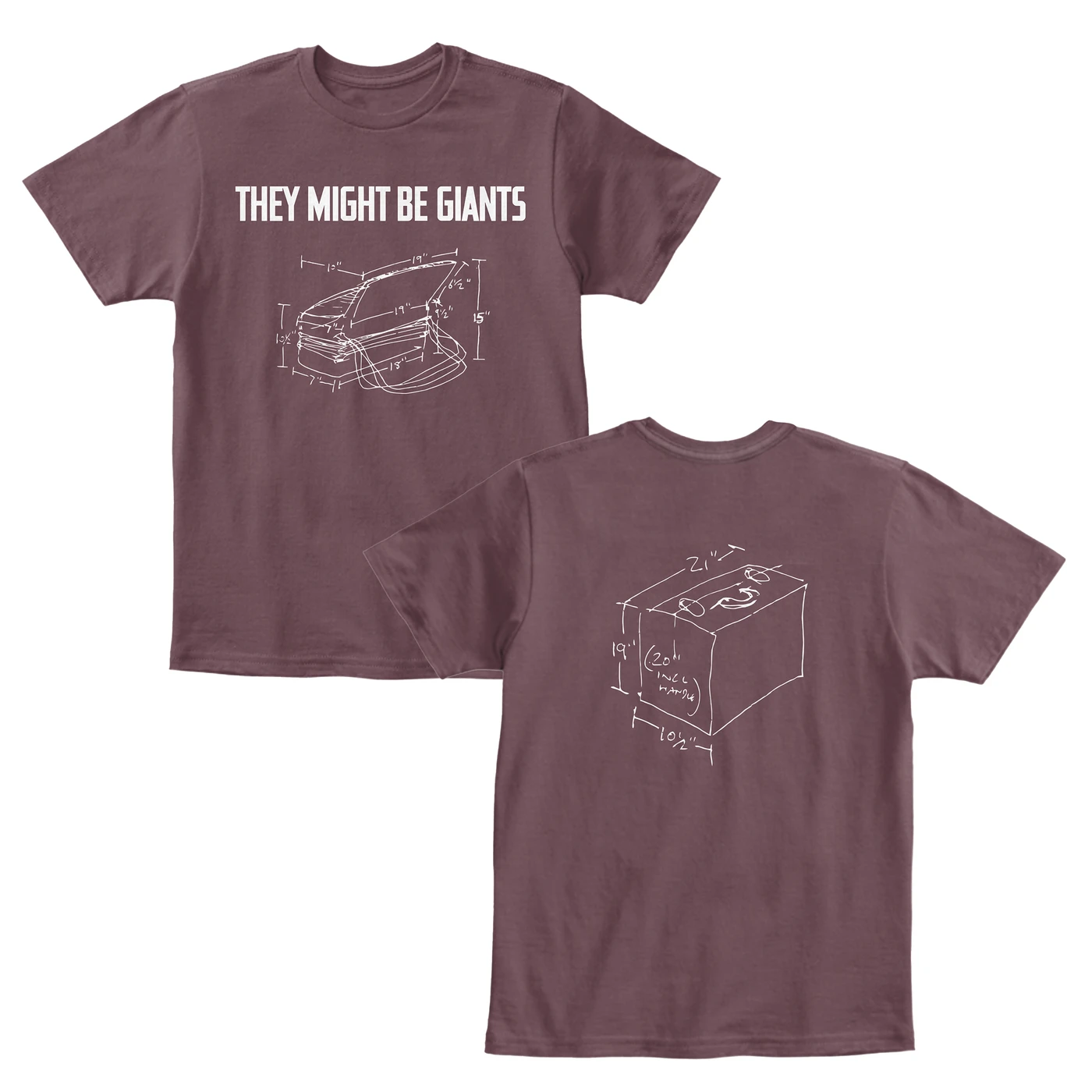 They Might Be Giants Accordion Shirt on Aubergine (Unisex)
