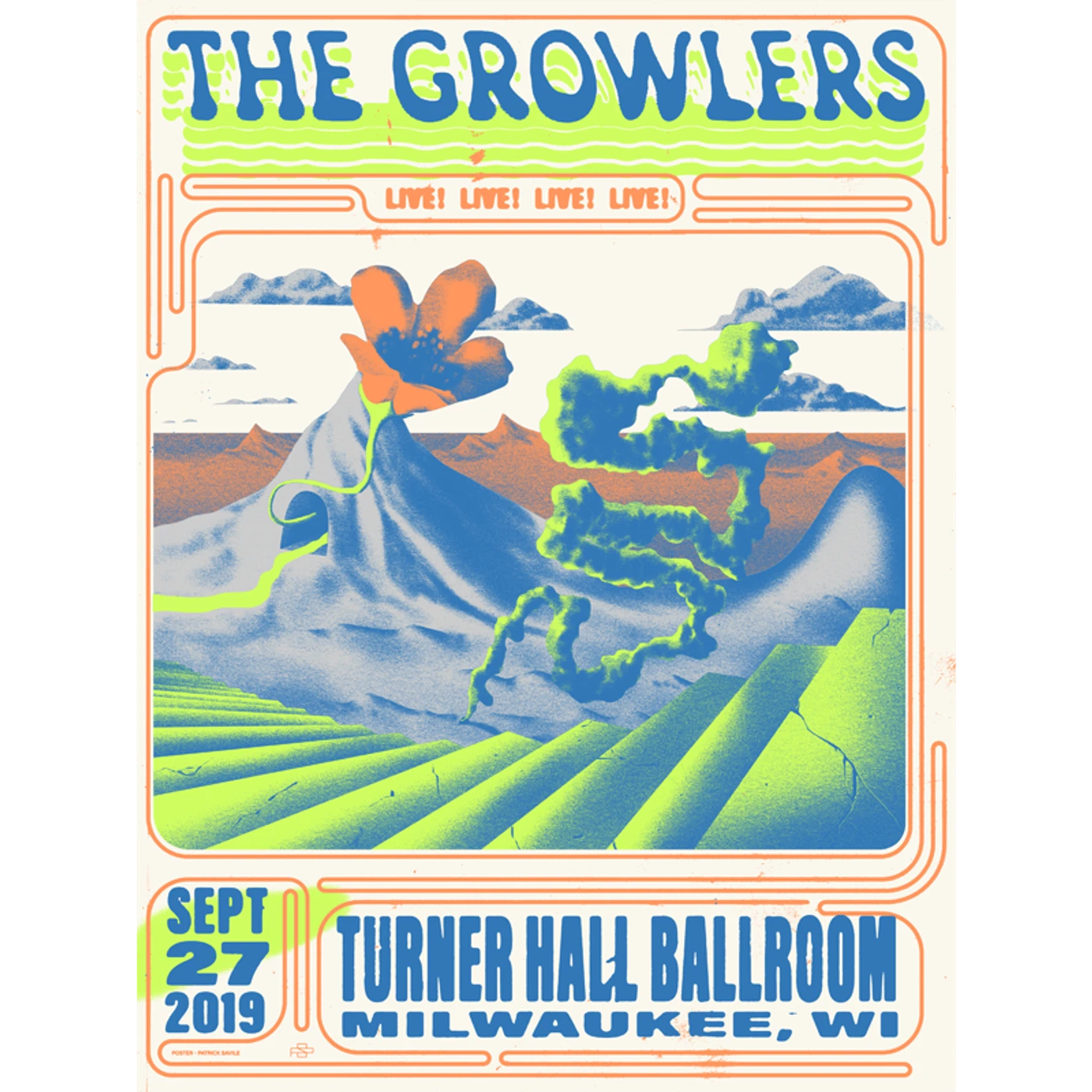 The Growlers Limited Edition 9/27/2019 Milwaukee, WI Poster