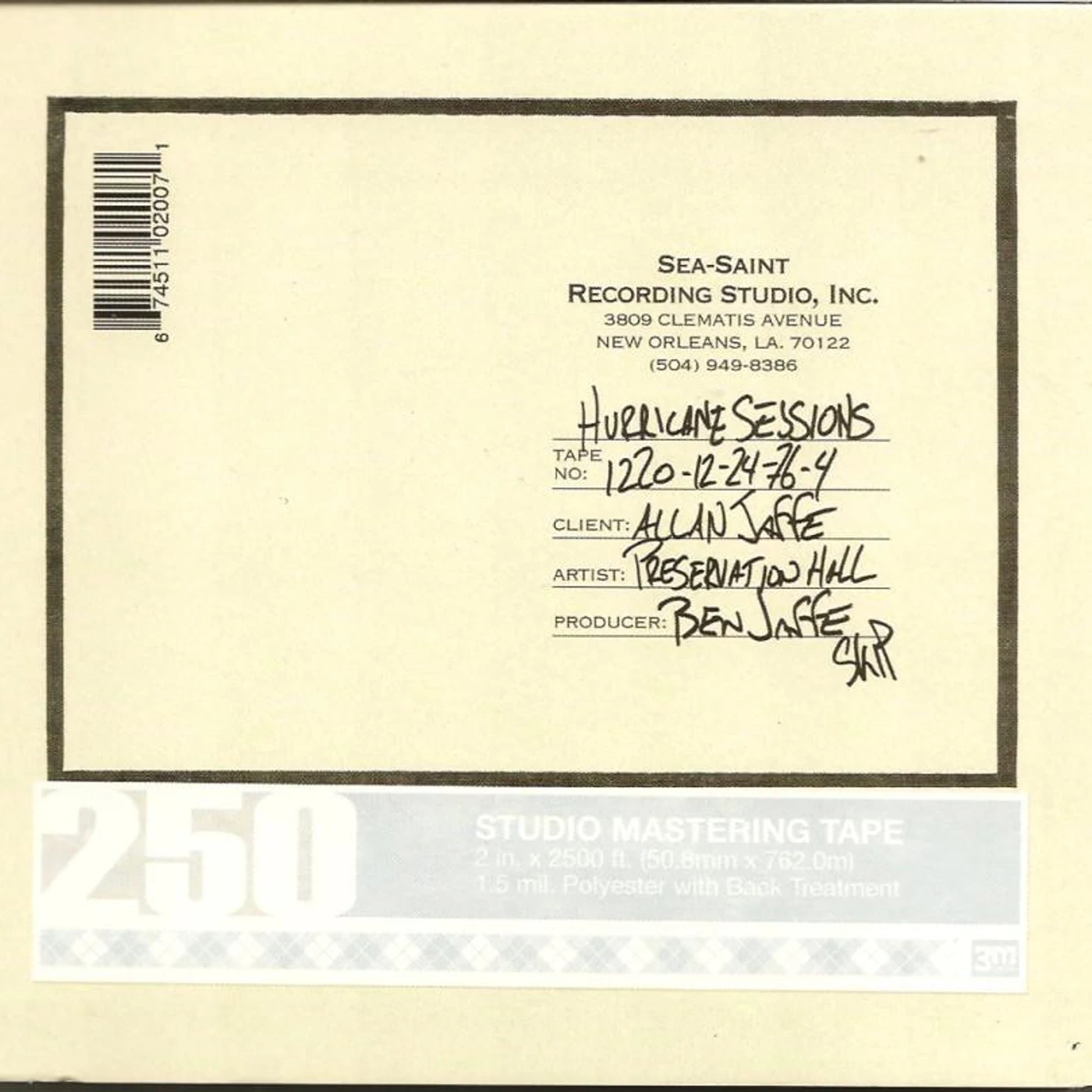 Preservation Hall Jazz Band Hurricane Sessions CD/DVD