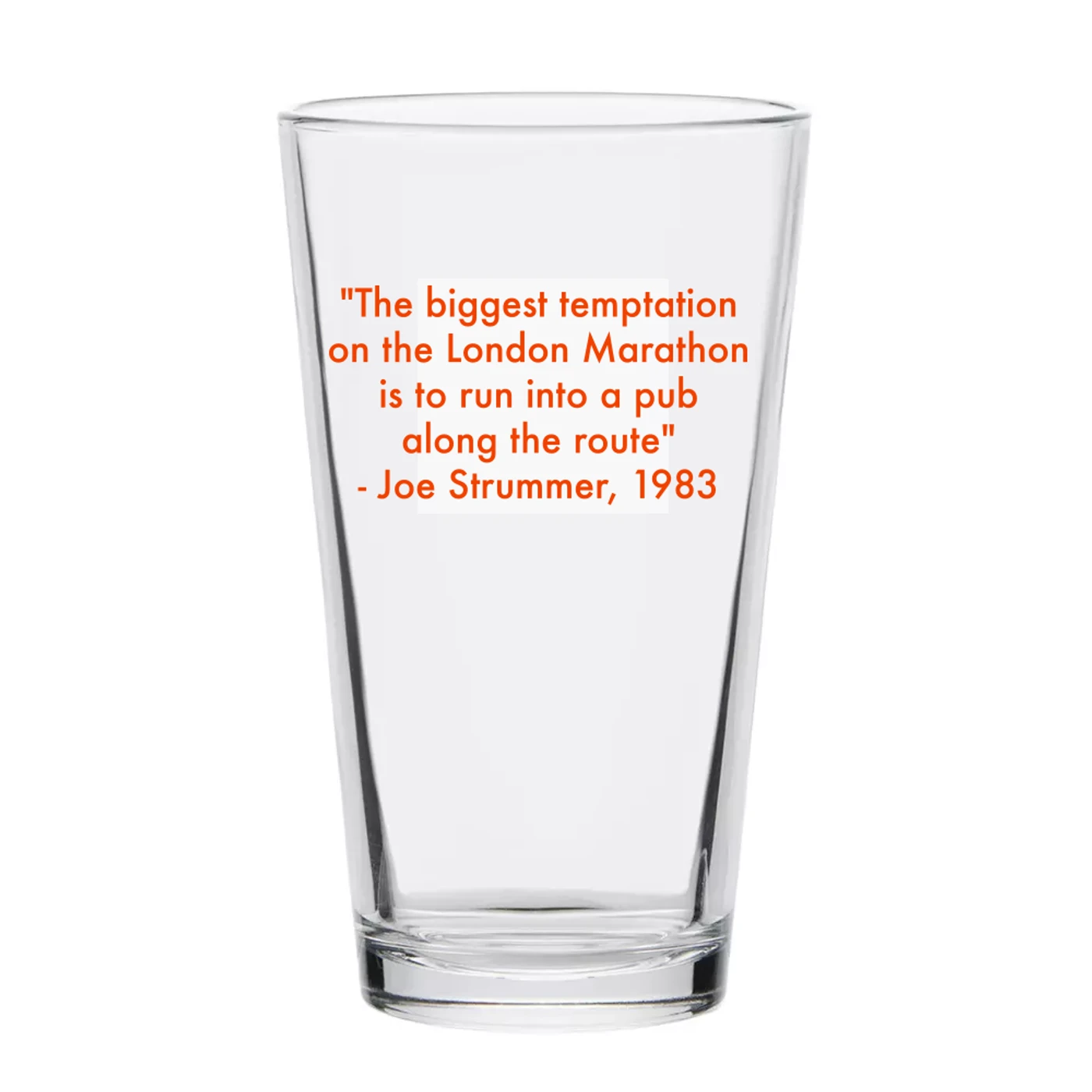 Joe Strummer Marathon Bib Pint Glass