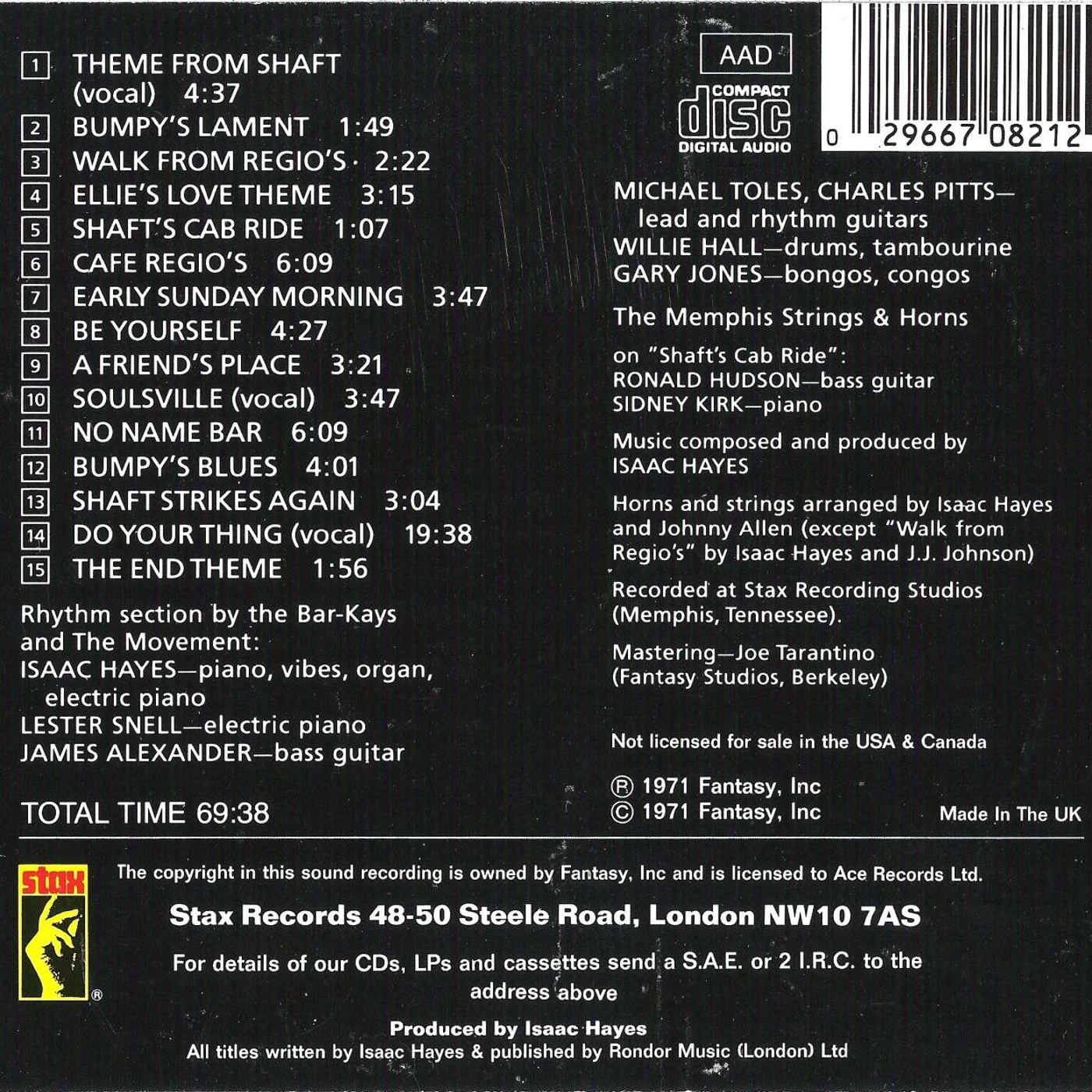 Isaac Hayes Shaft [CD]