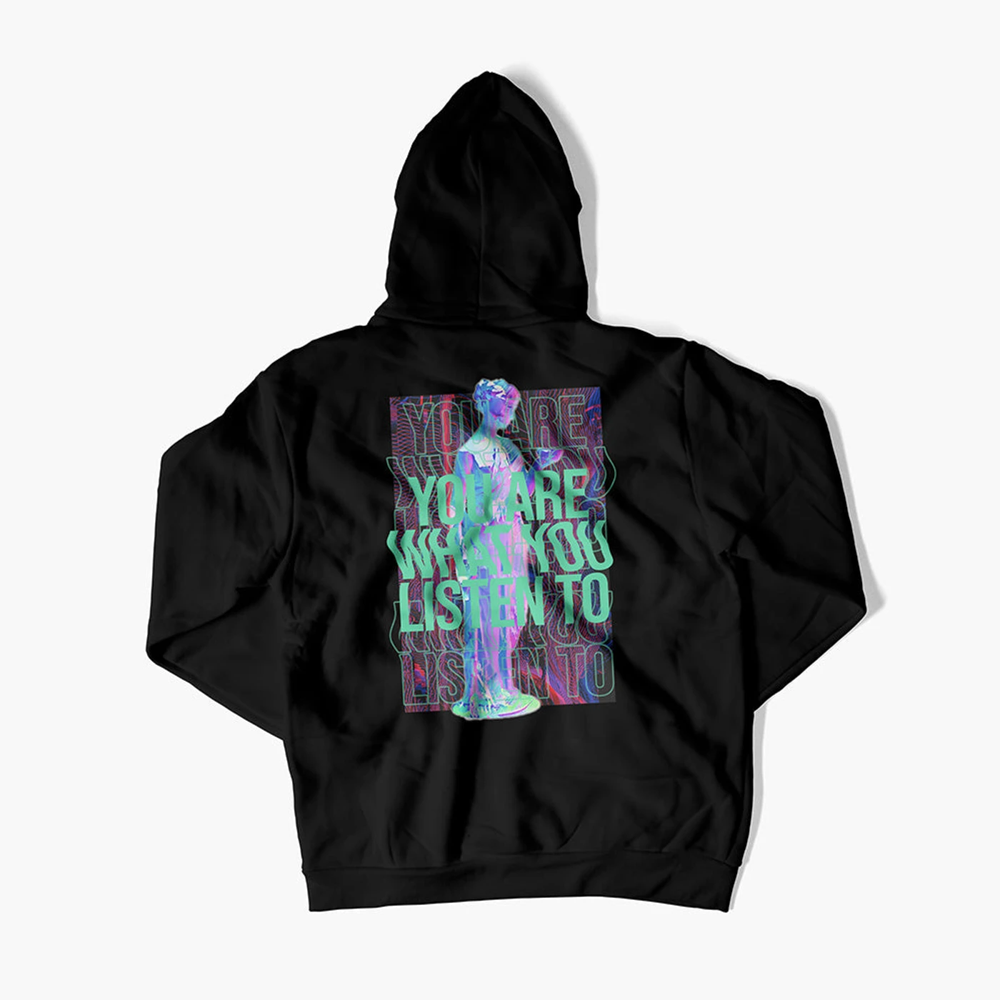 Rave Clothing You are what you listen to Hoodie in schwarz