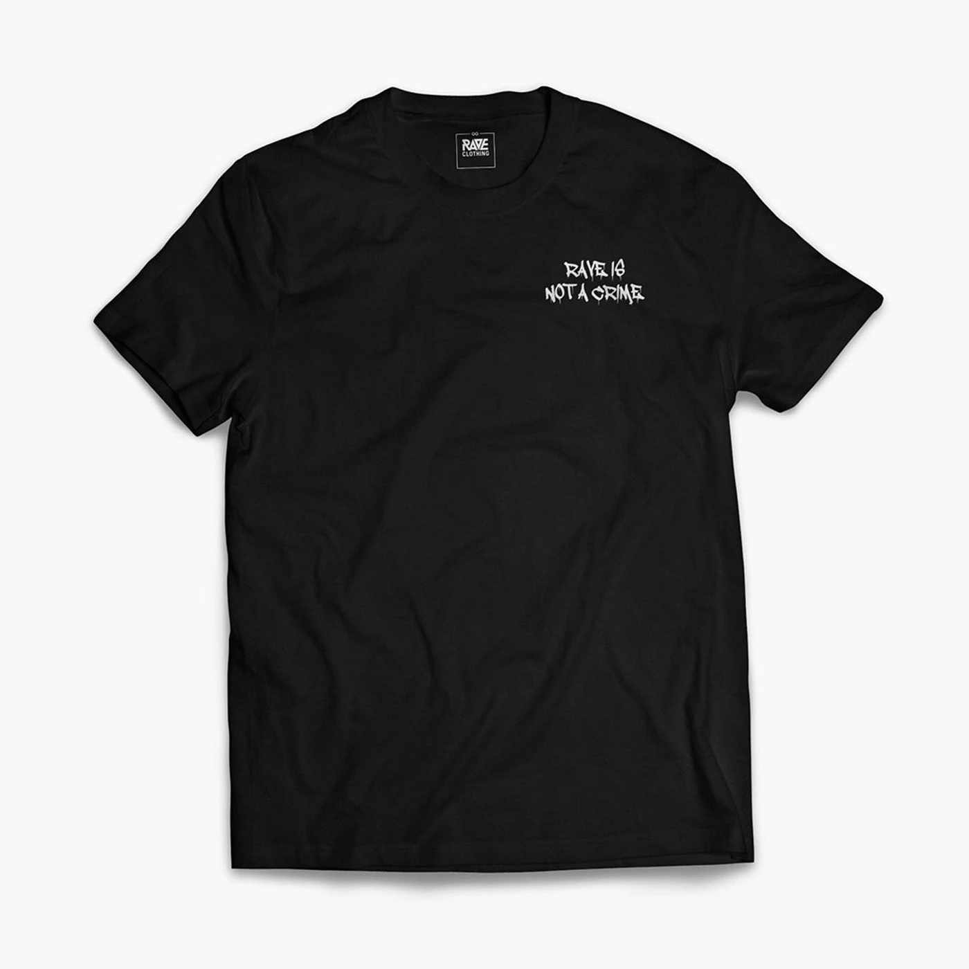 Rave Clothing Rave Is Not A Crime T-Shirt in schwarz