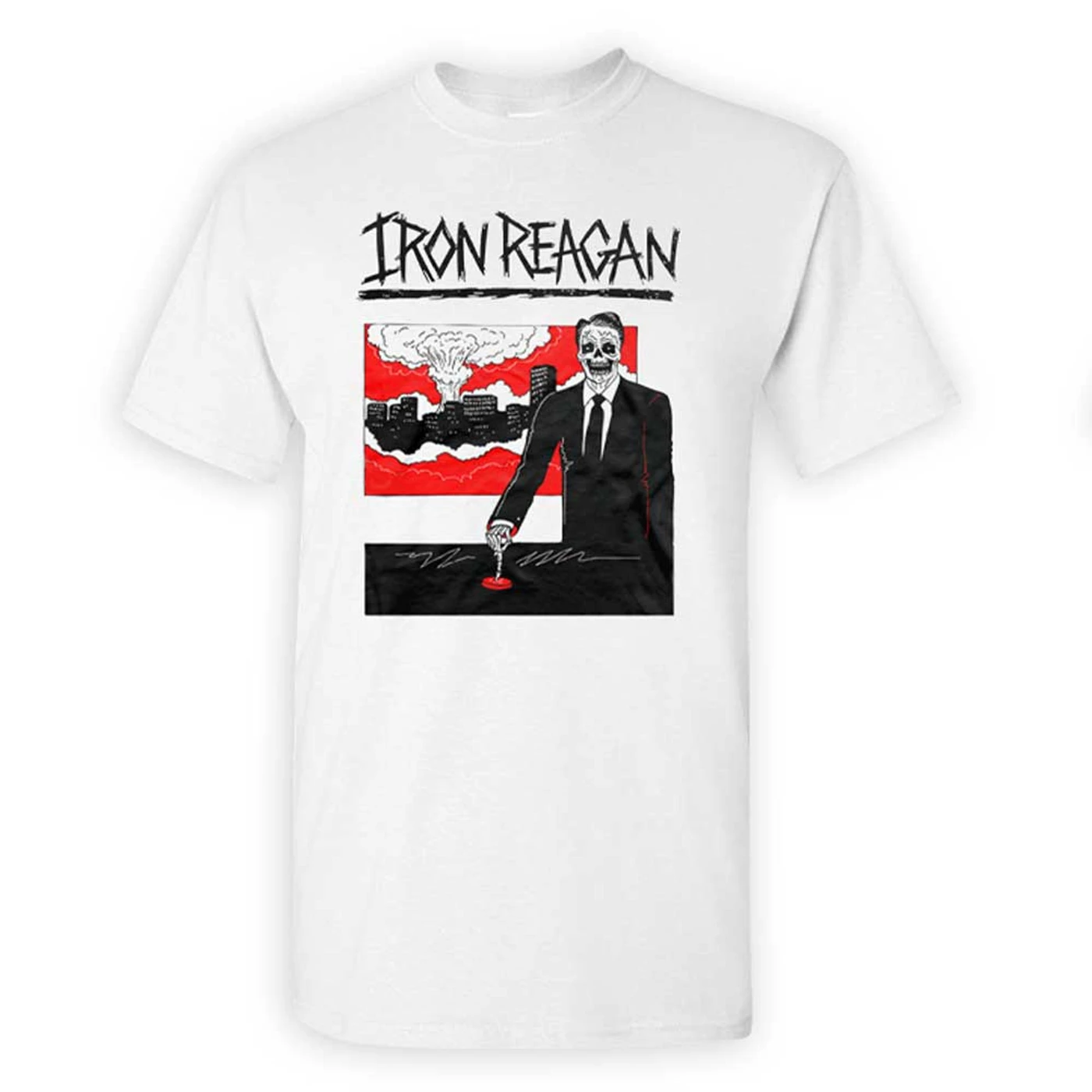 Iron Reagan Finger On The Button White T-Shirt