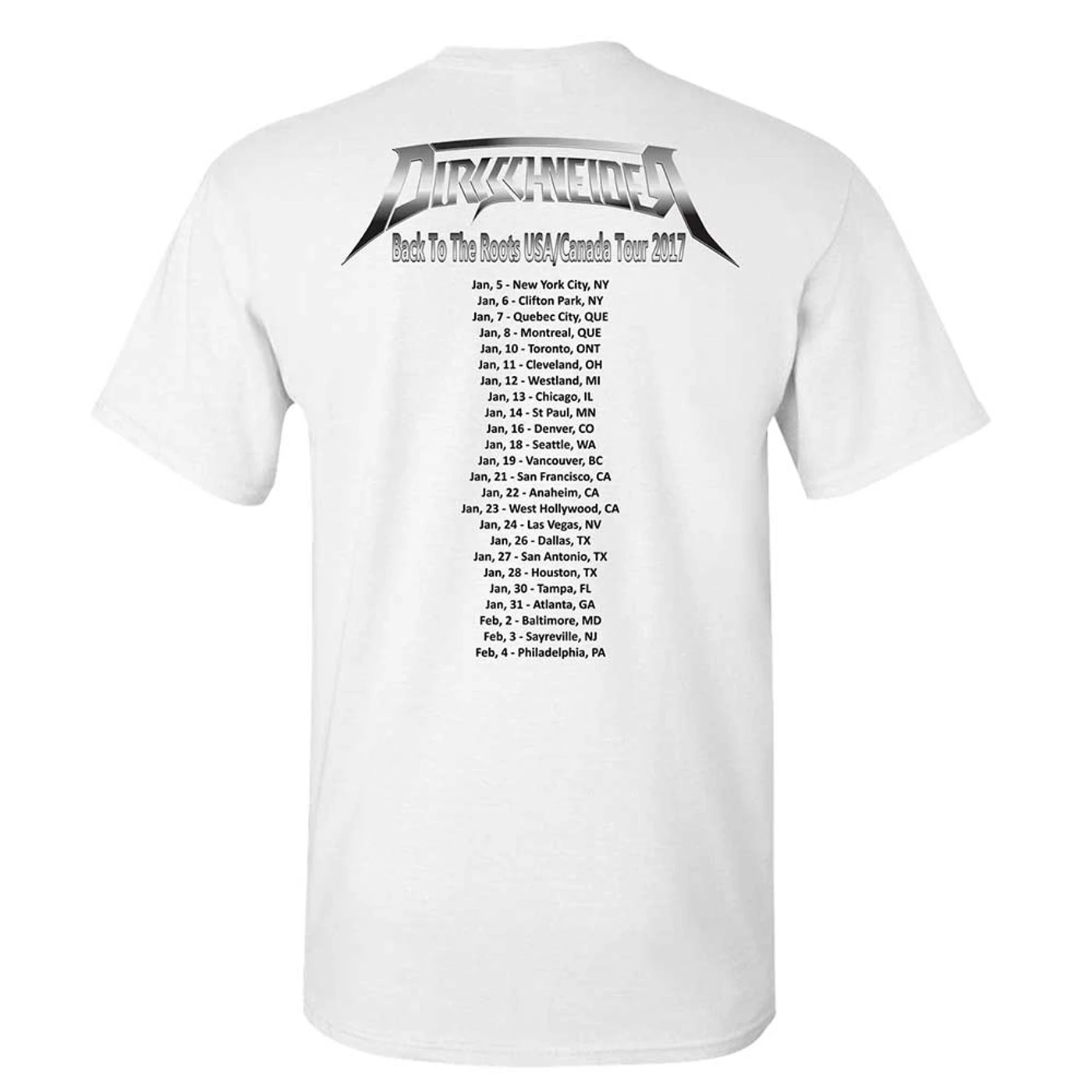 Dirkschneider Flags and Tour Dates White T-Shirt