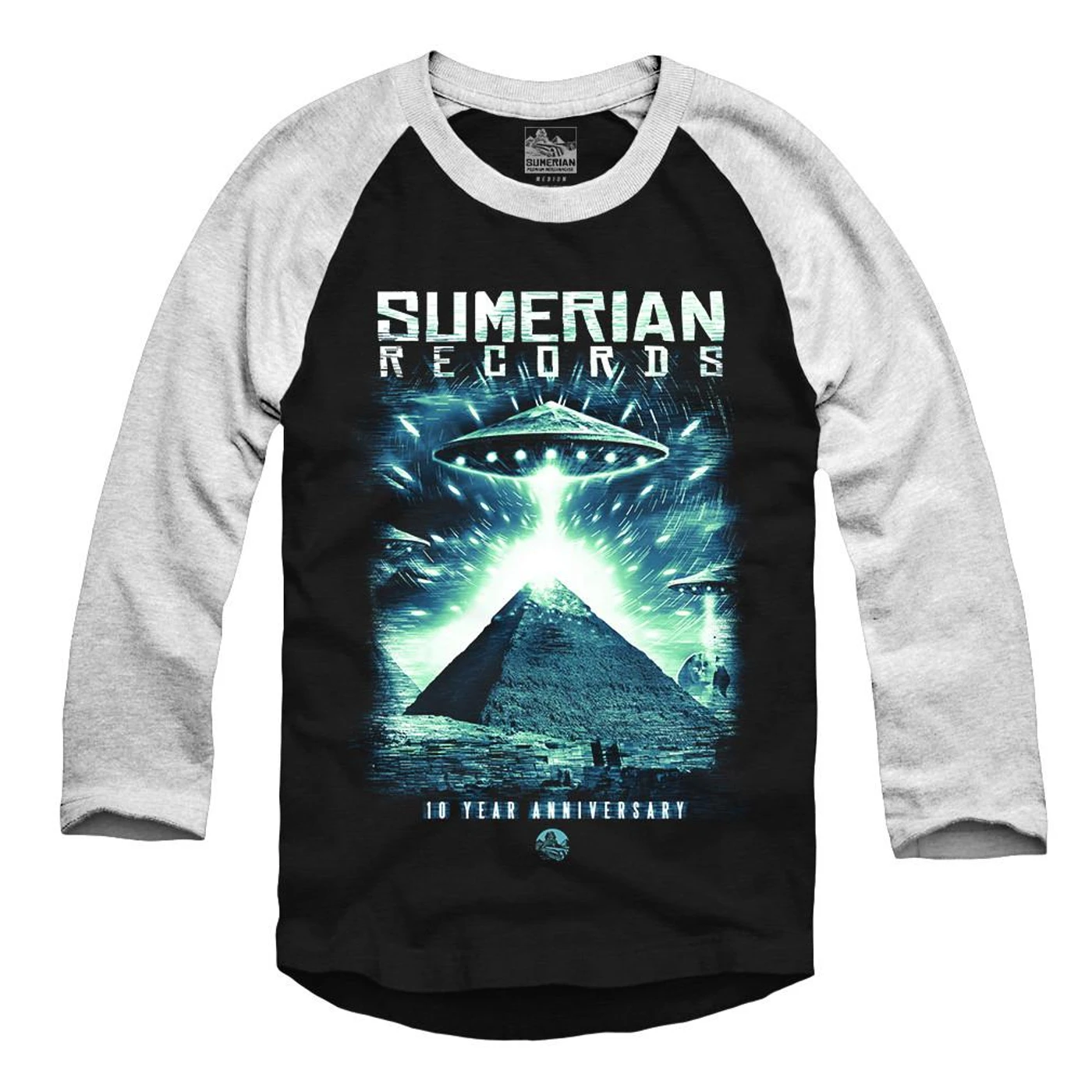 Sumerian Merch Sumerian Records 10 Year - UFO Raglan