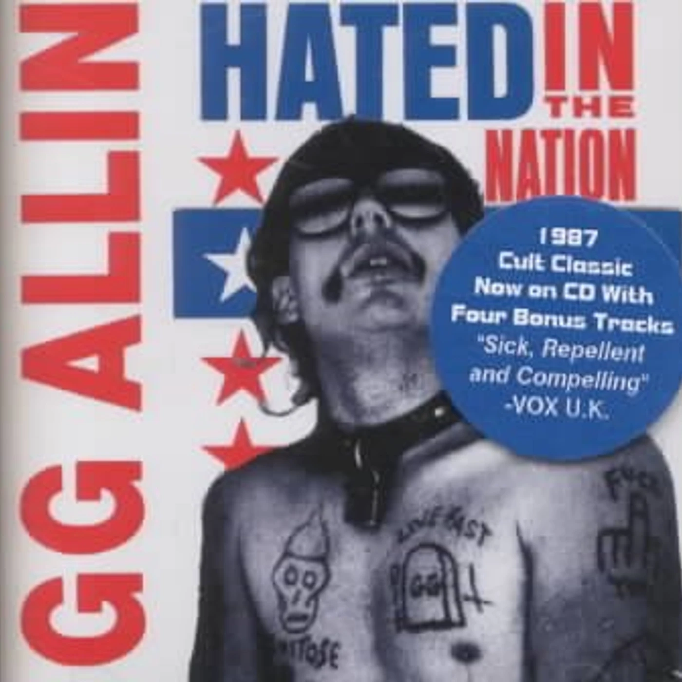 GG Allin Hated in the Nation [Bonus Tracks, Believe It or Not] [PA] CD