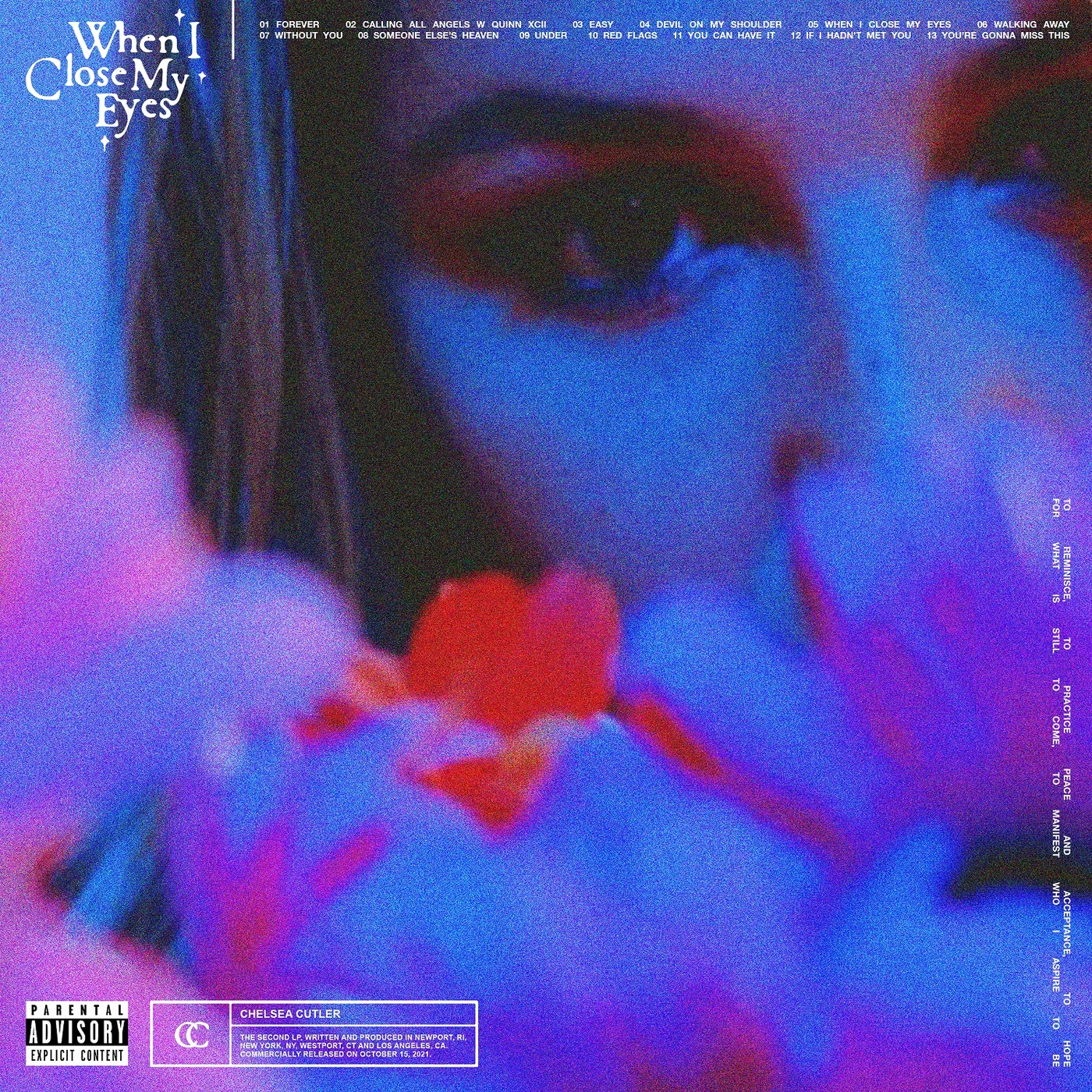 Chelsea Cutler WHEN I CLOSE MY EYES (X) CD