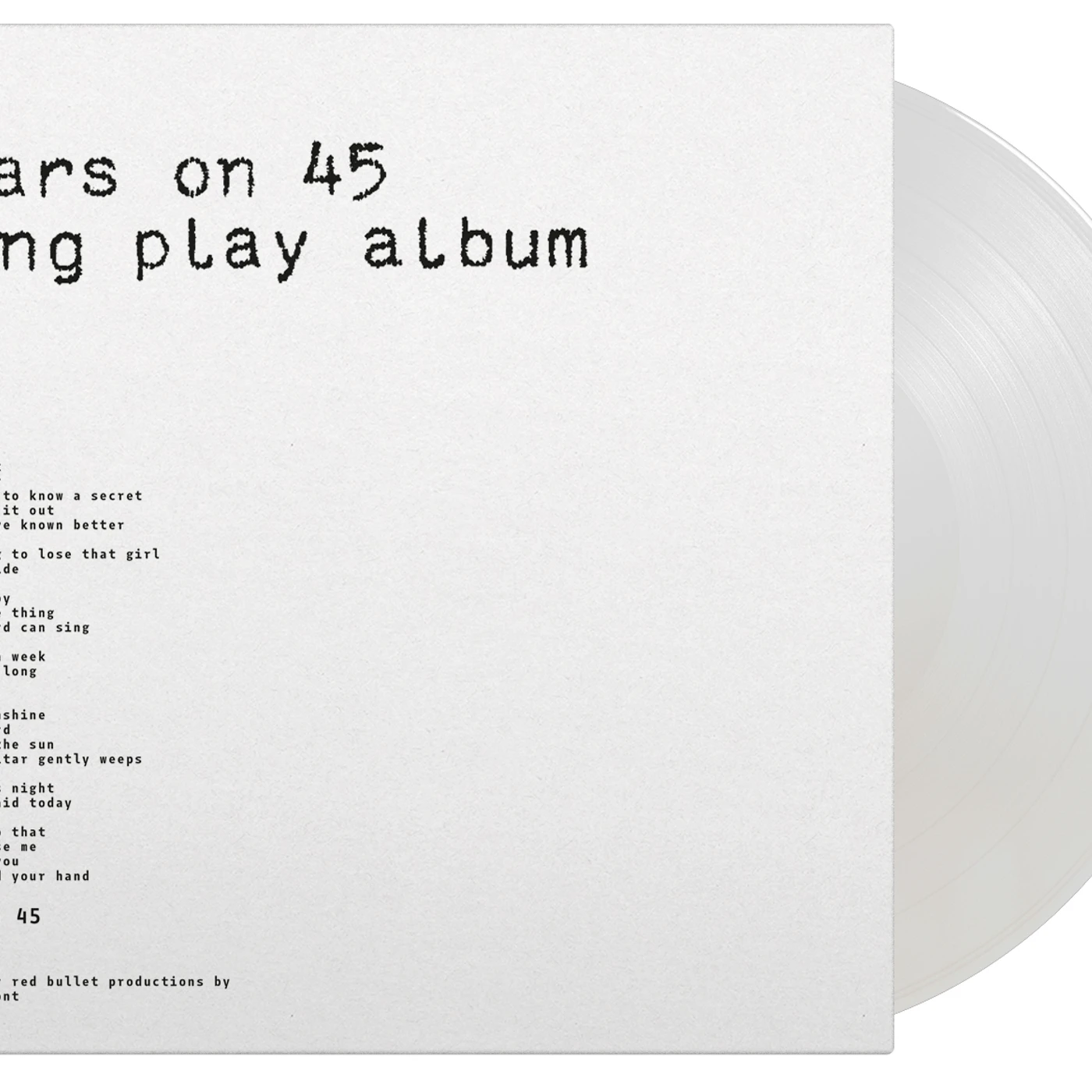 Stars On 45 Long Play Album  Ltd Ed  180 G White Viny Vinyl Record
