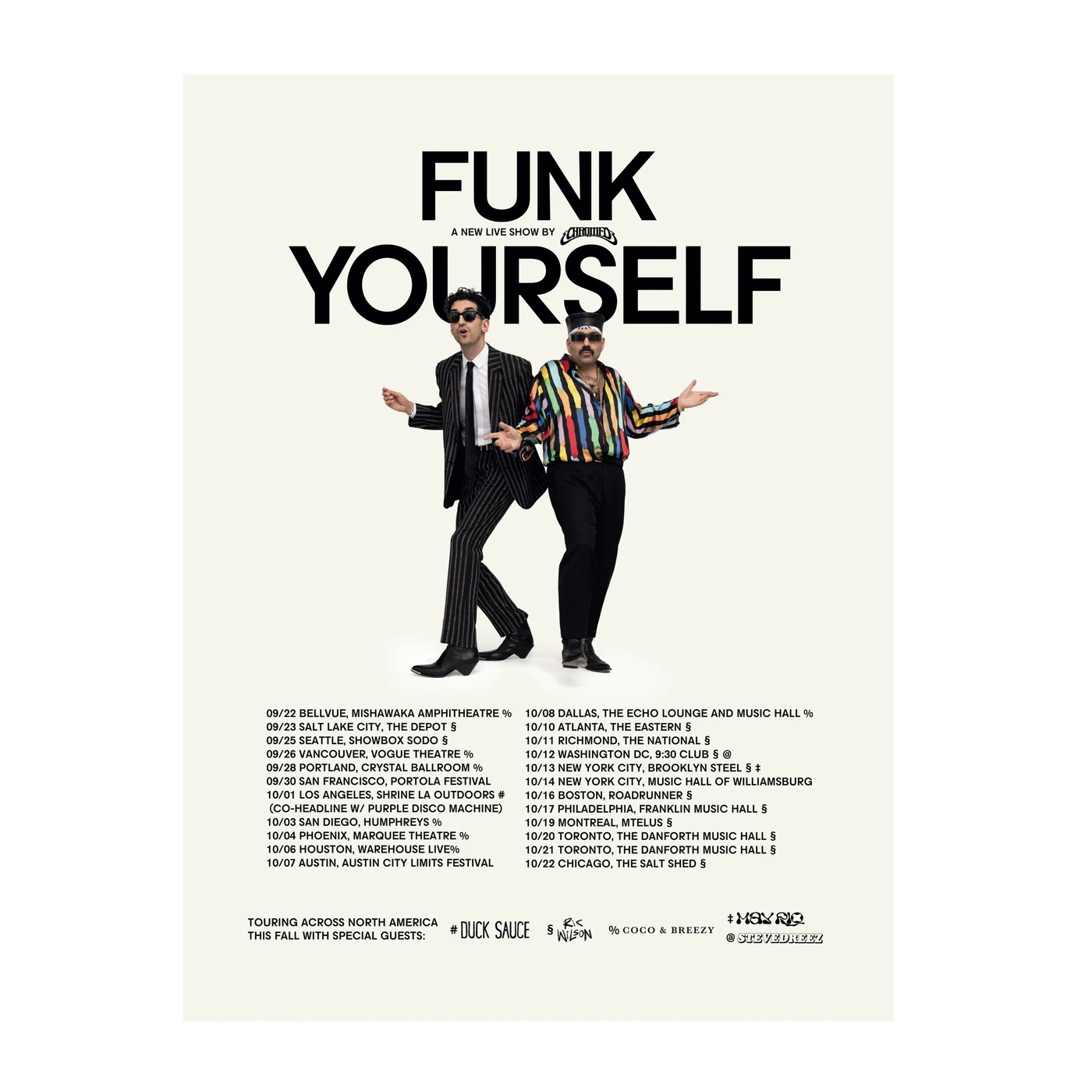 Chromeo FUNK YOURSELF TOUR POSTER