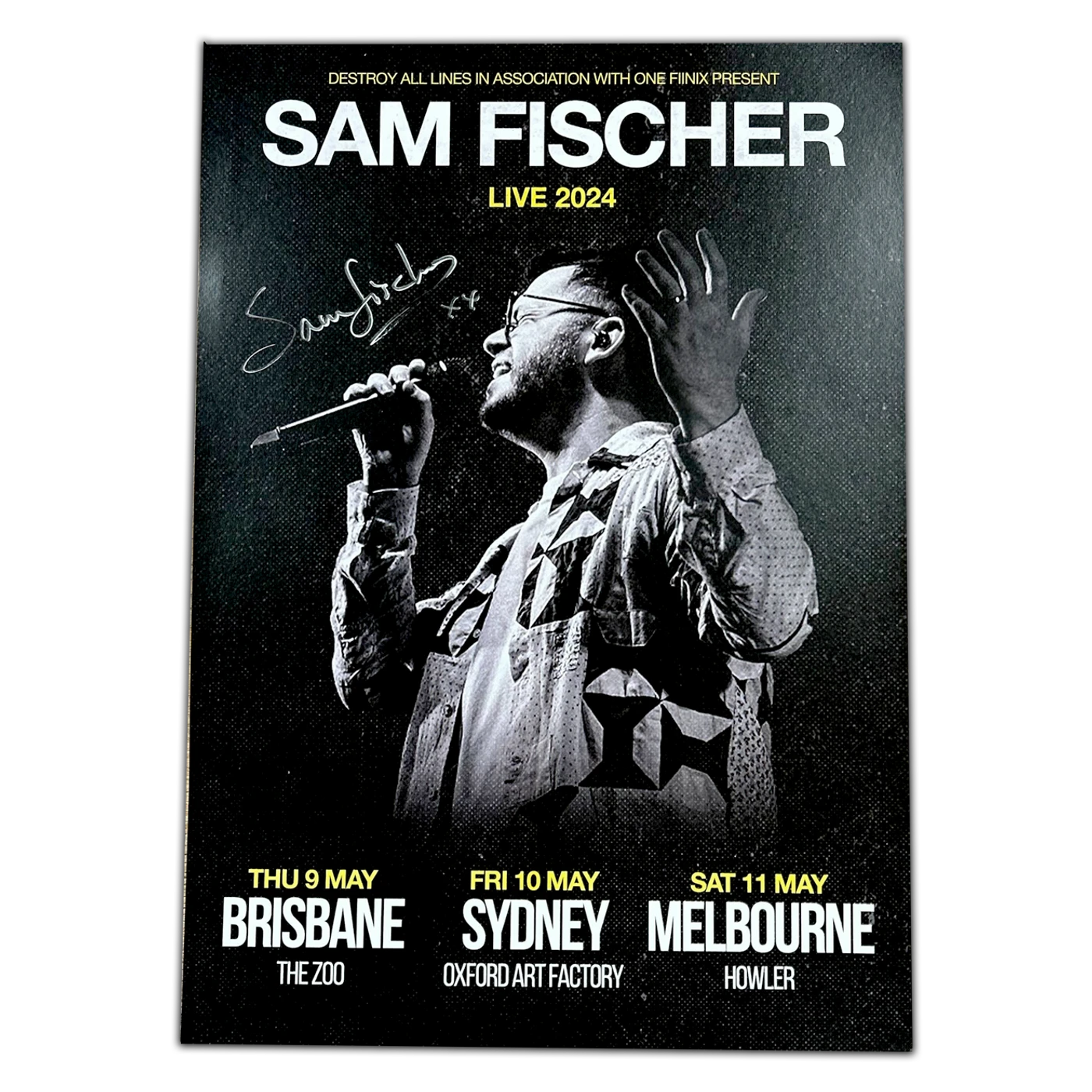 Sam Fischer "Aus Tour 2024" Signed Poster