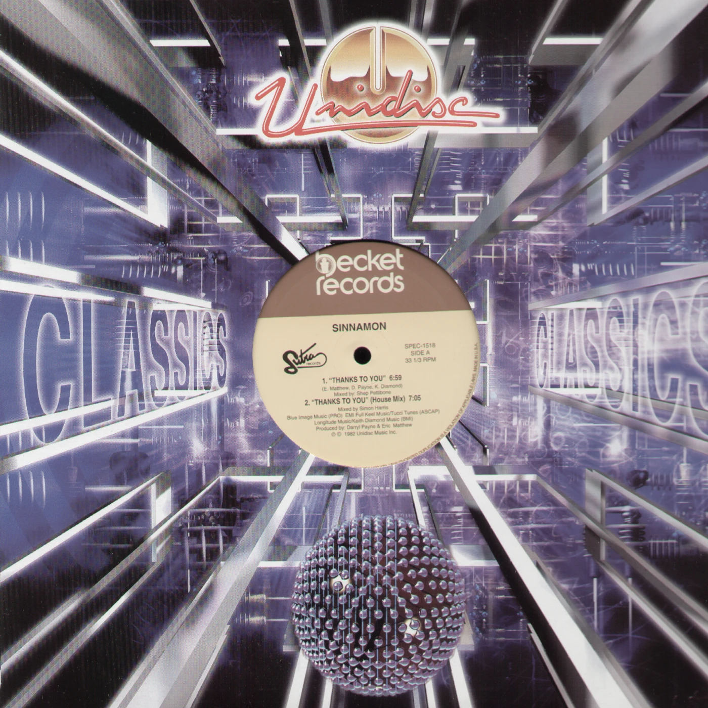 Sinnamon Thanks To You Vinyl Record