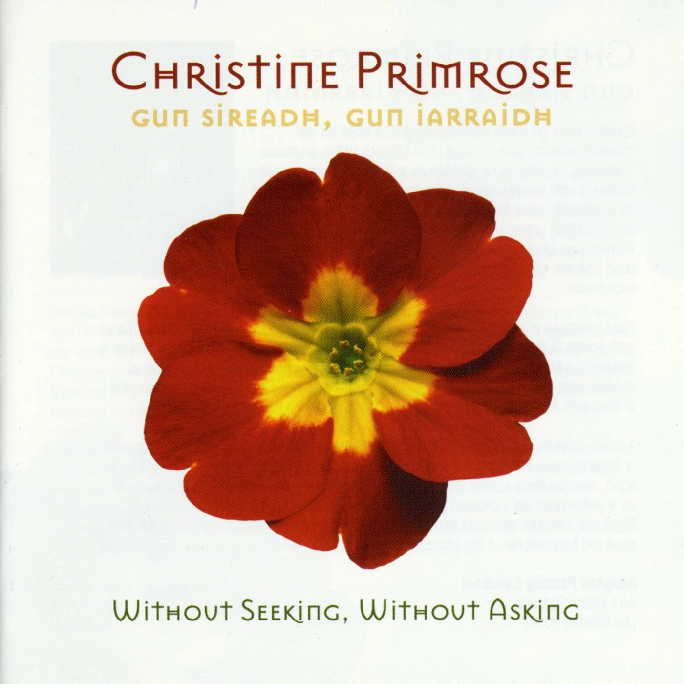 Christine Primrose GUN SIREADH GUN IRRAIDH: WITHOUT SEEKING WITHOUT CD