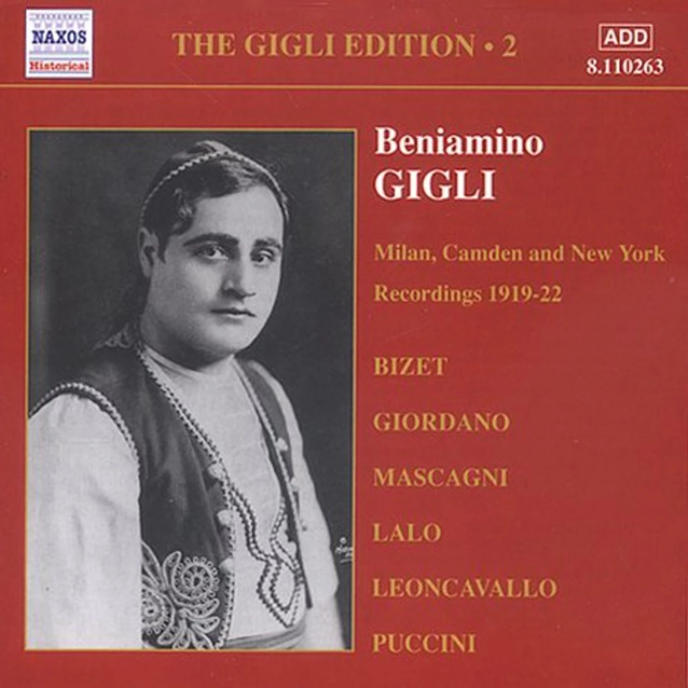 Beniamino Gigli GREAT SINGERS: GIGLI EDITION 2 CD