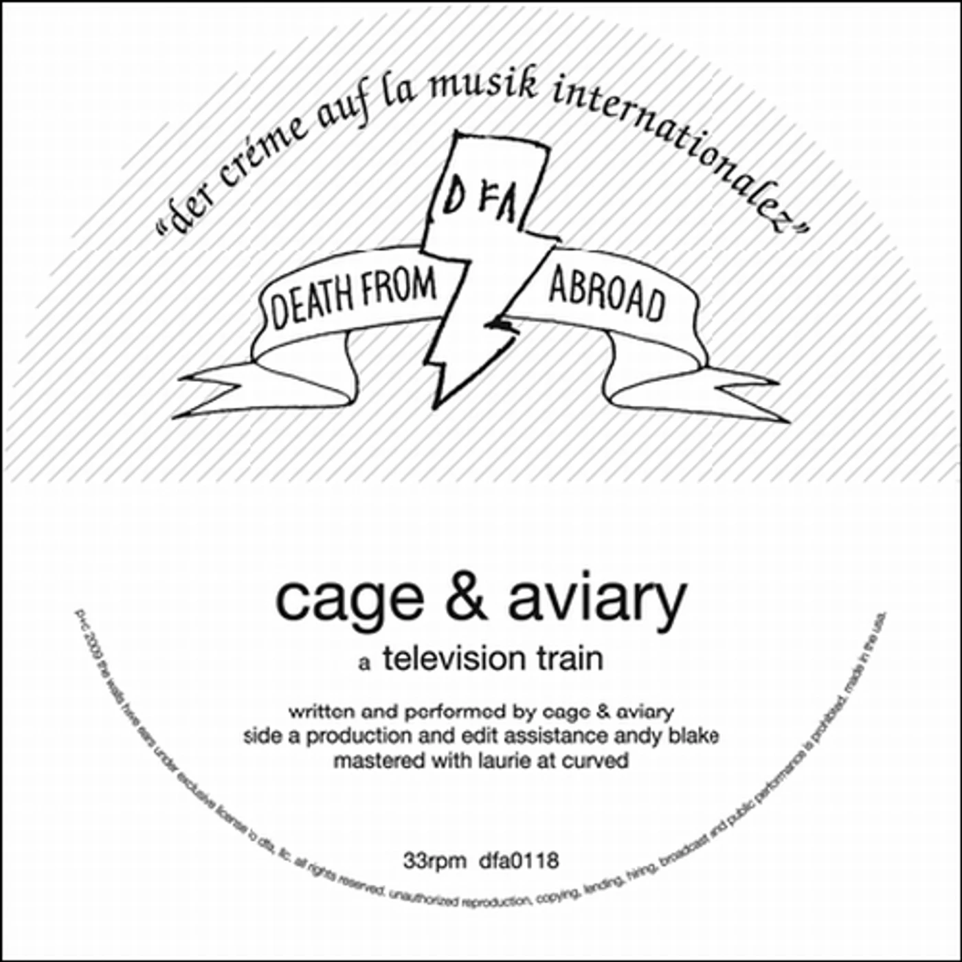 Cage & Aviary TELEVISION TRAIN Vinyl Record