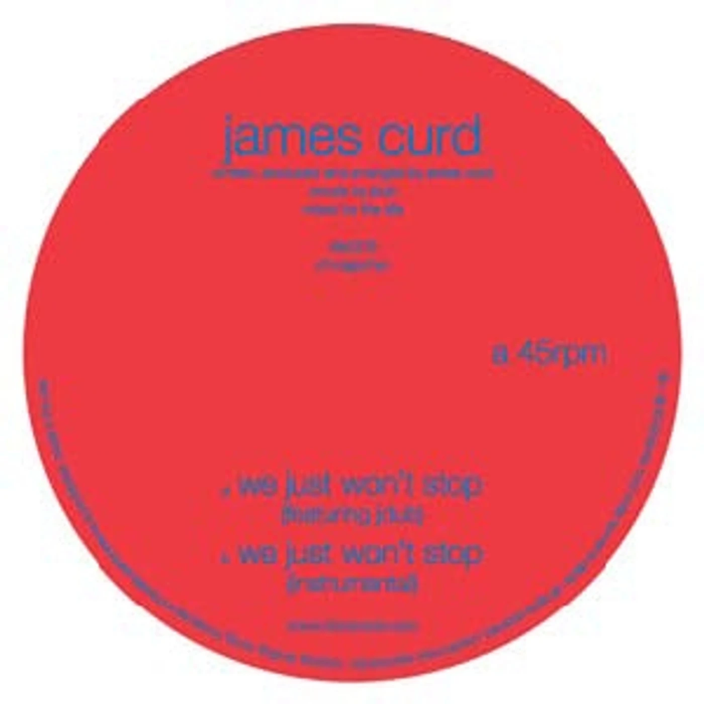 James Curd We Just Won't Stop Vinyl Record
