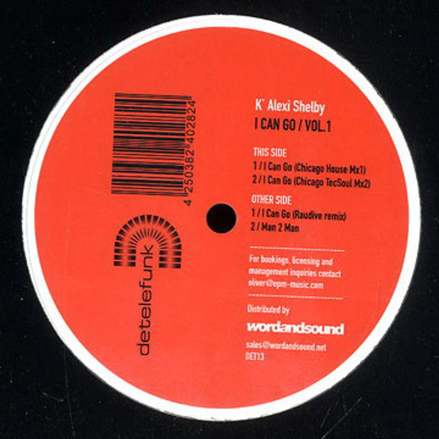 K'Alexi Shelby I CAN GO 1 Vinyl Record