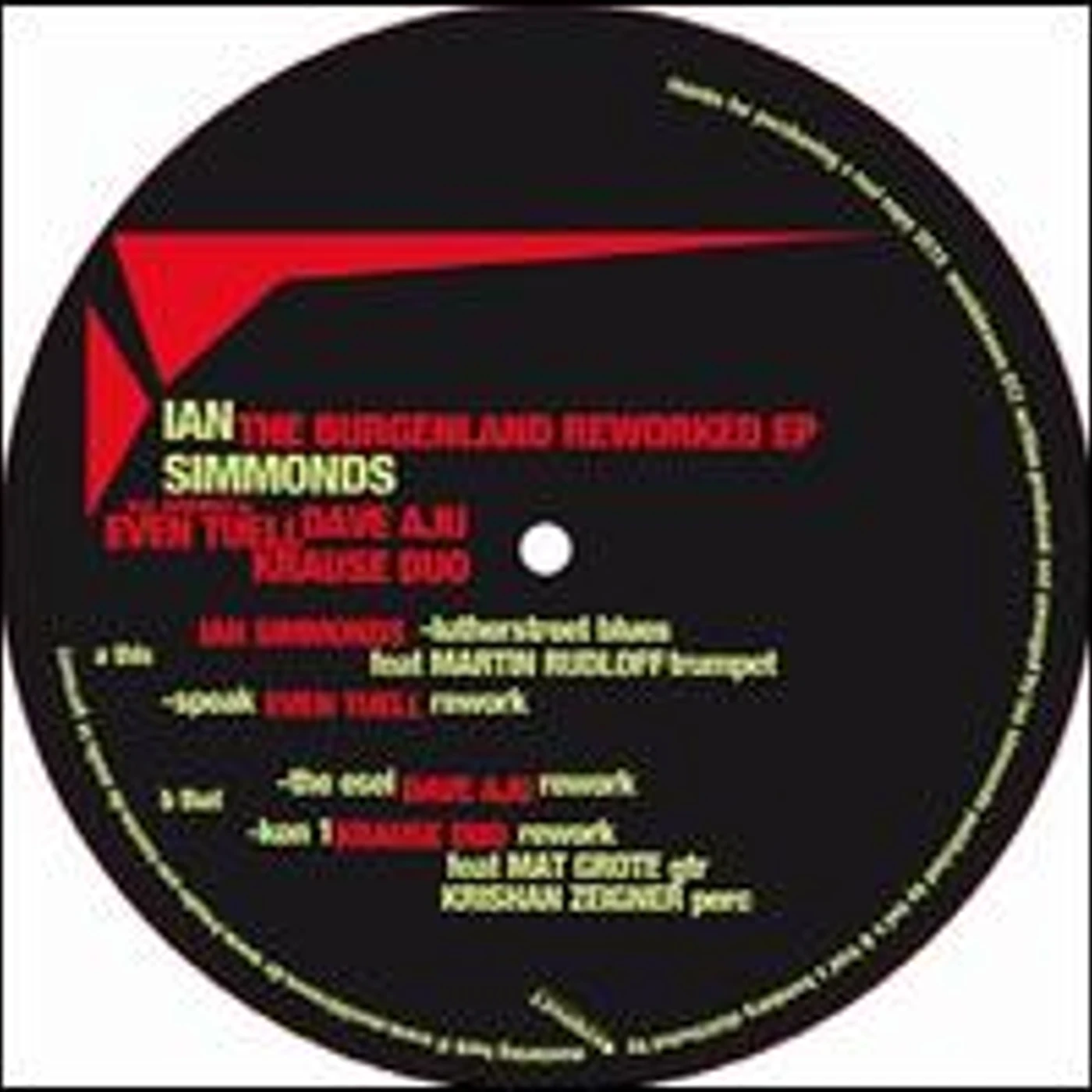 Ian Simmonds BURGENLAND DUBS REWORKED Vinyl Record
