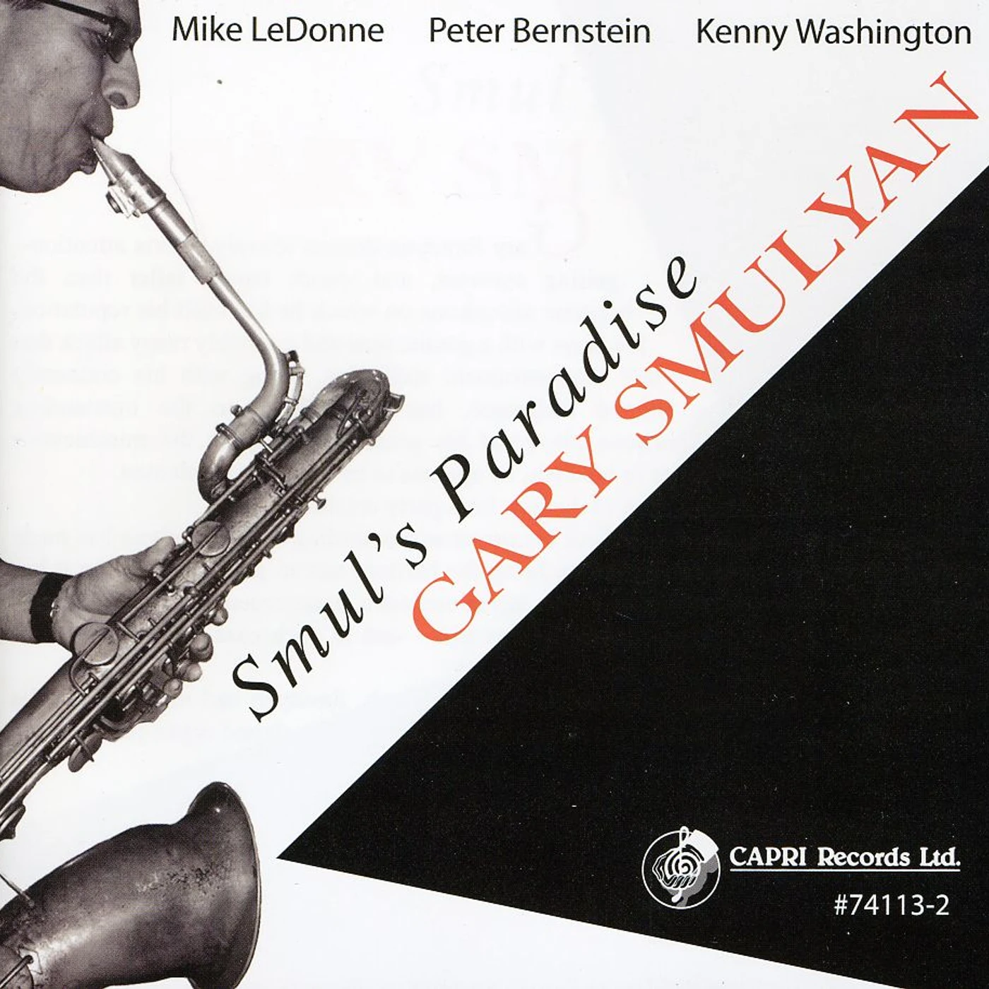 Gary Smulyan SMUL'S PARADISE CD