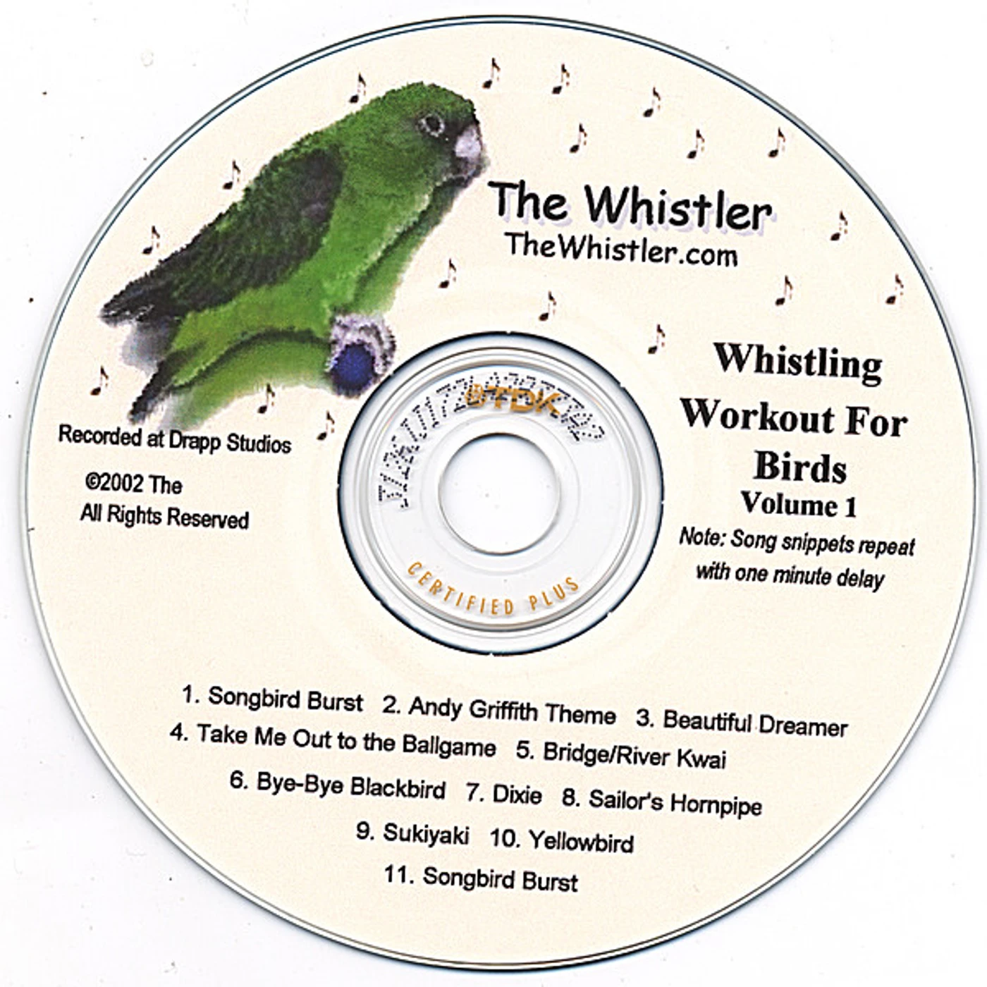 Robert Stemmons WHISTLER'S WHISTLING WORKOUT FOR BIRDS VOL 1 CD