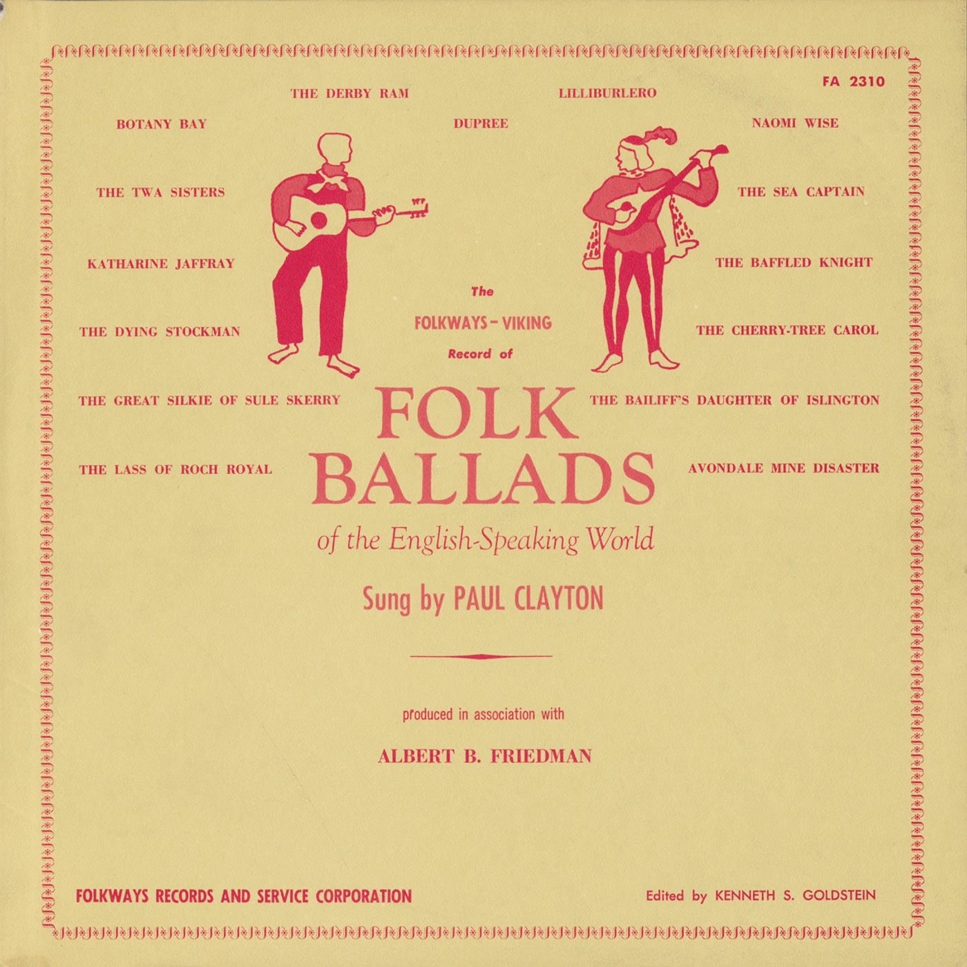 Paul Clayton FOLK BALLADS OF THE ENGLISH-SPEAKING WORLD CD