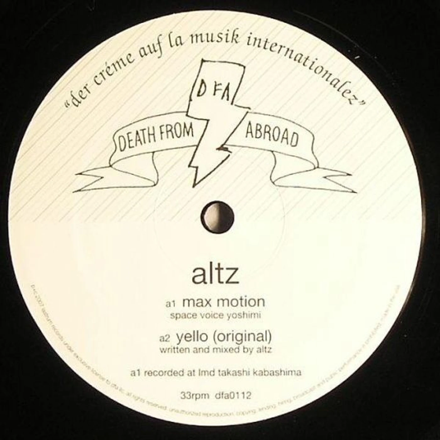 Altz Max Motion Vinyl Record