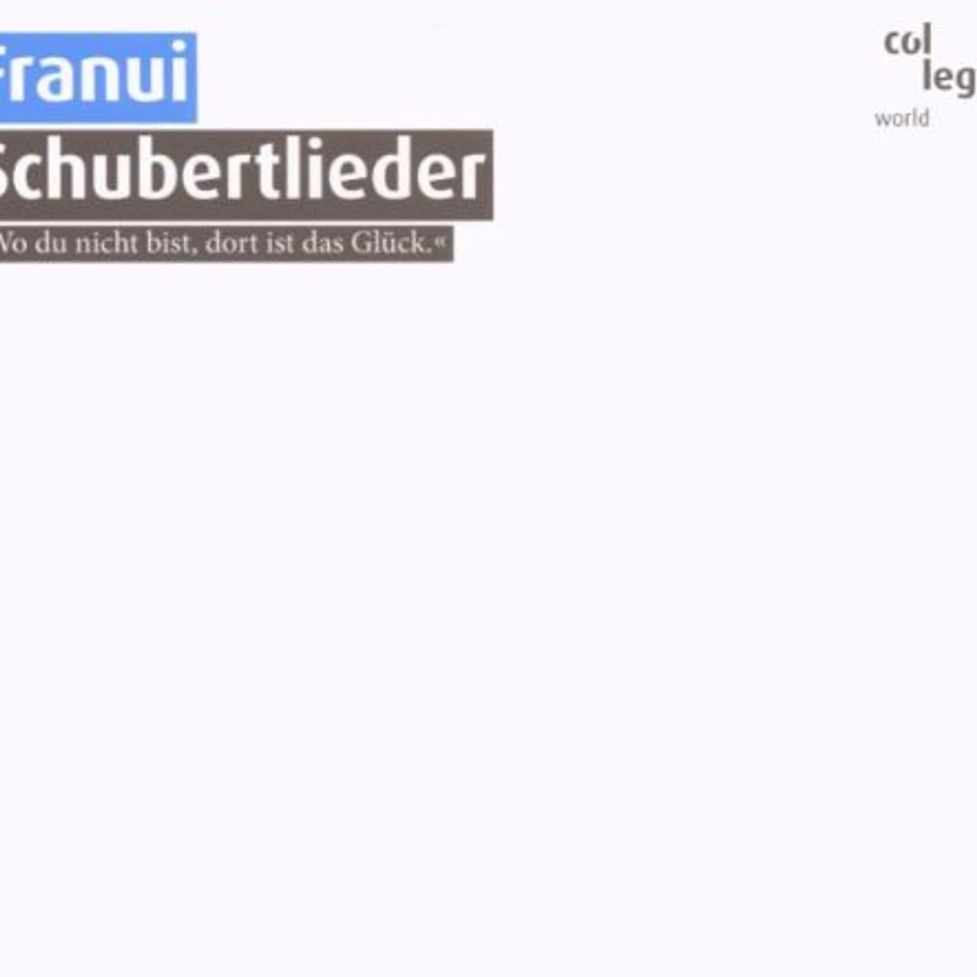 FRANUI: SCHUBERTLIEDER CD