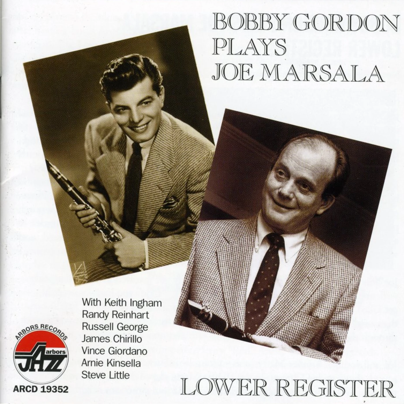 LOWER REGISTER: BOBBY GORDON PLAYS JOE MARSALA CD