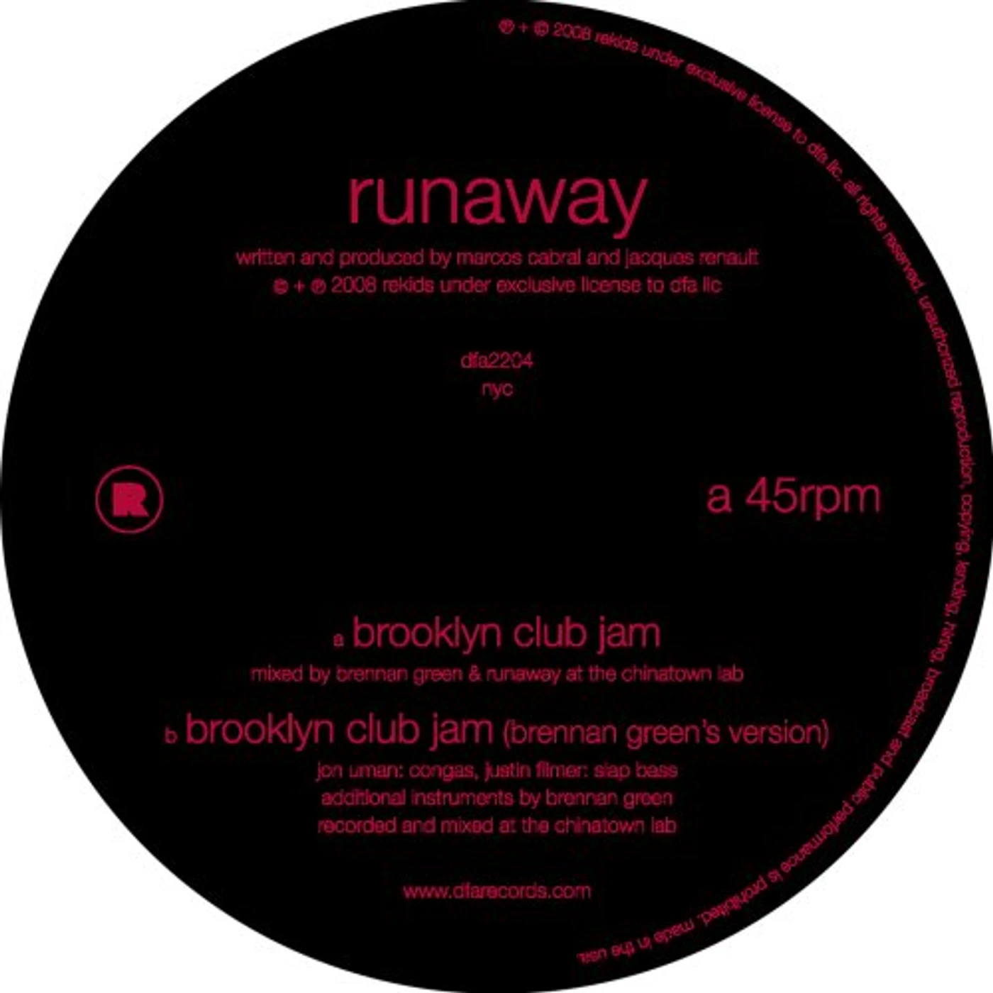 Runaway Brooklyn Club Jam Vinyl Record