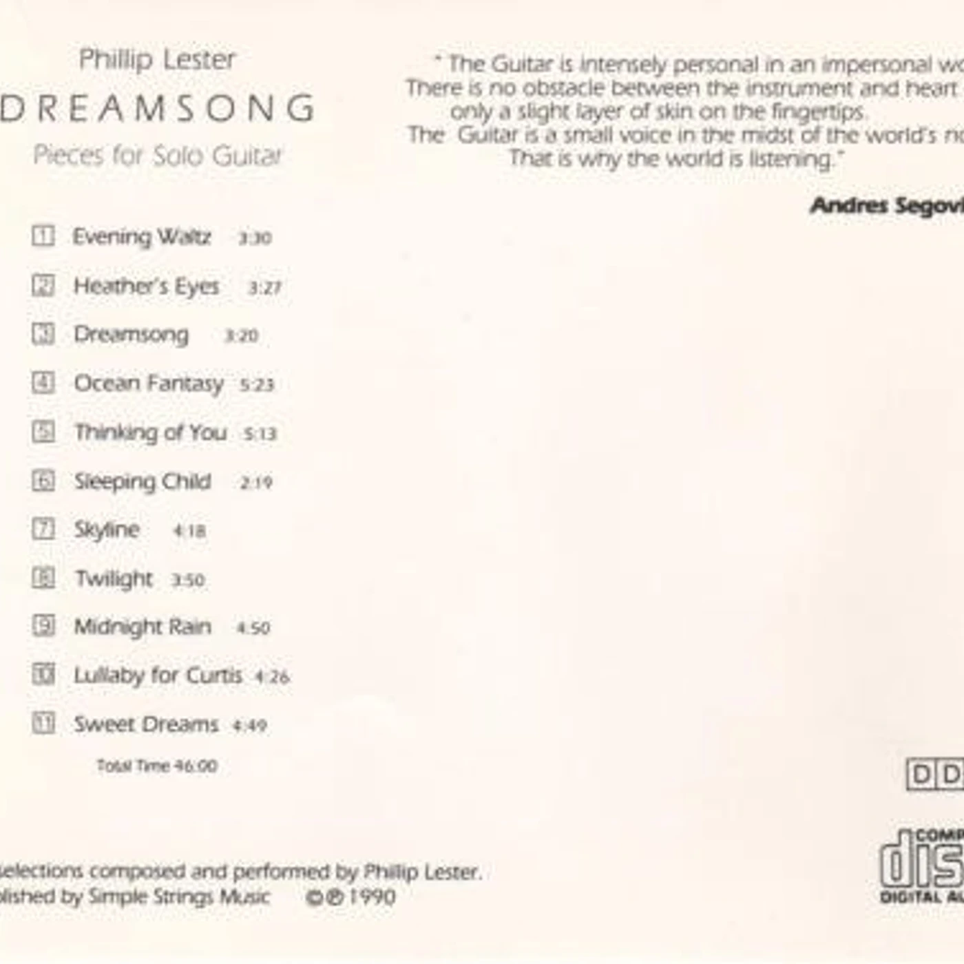 Phillip Lester DREAMSONG CD