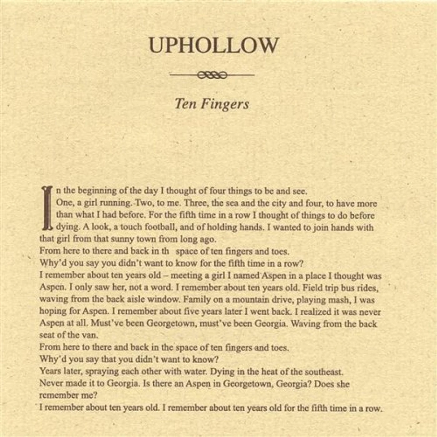 Uphollow TEN FINGERS CD