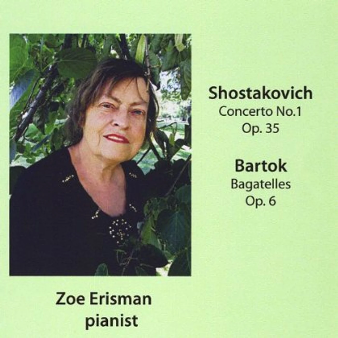 Zoe Erisman SHOSTAKOVICH CONCERTO BARTOK BAGATELLES CD