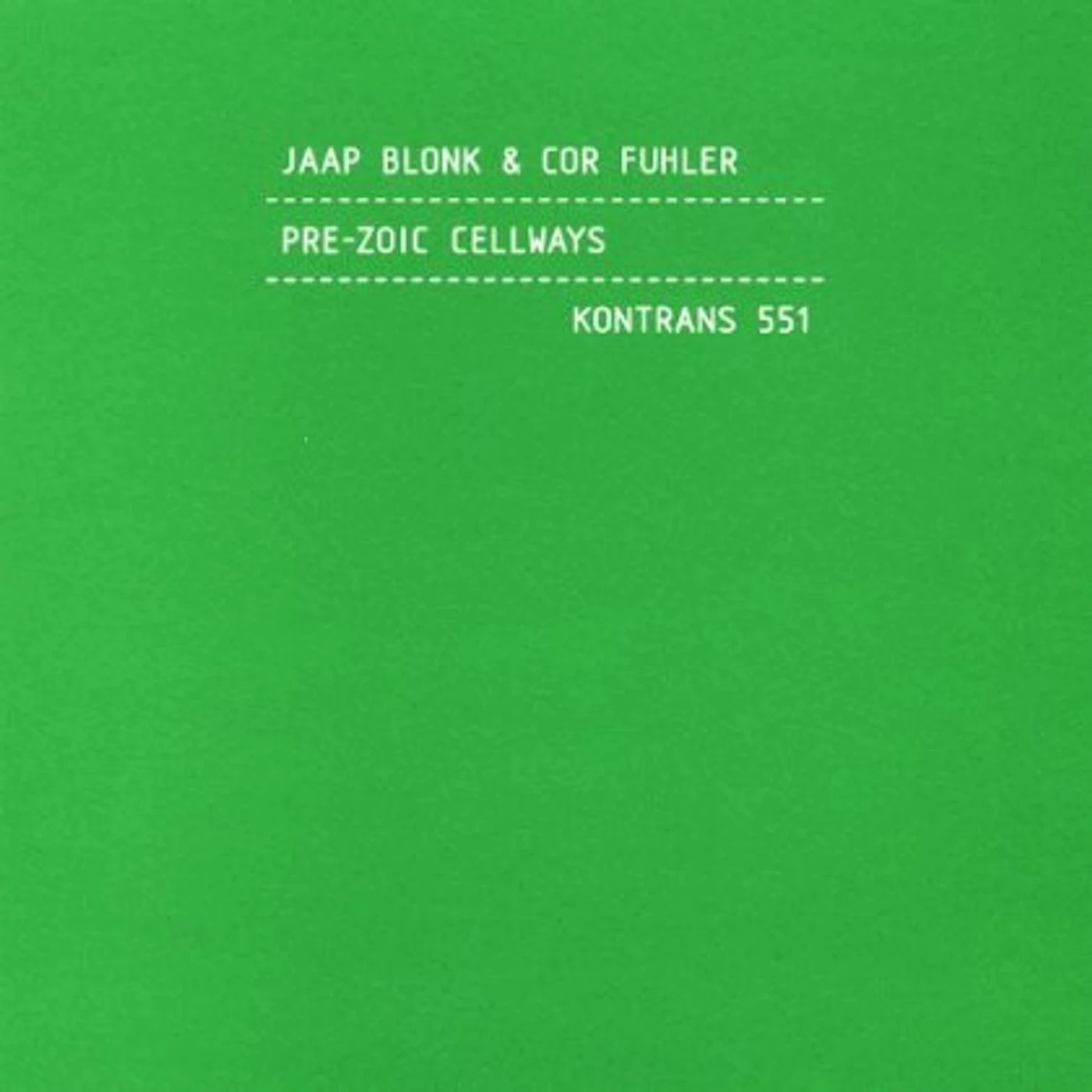 Jaap Blonk PRE-ZOIC CELLWAYS CD