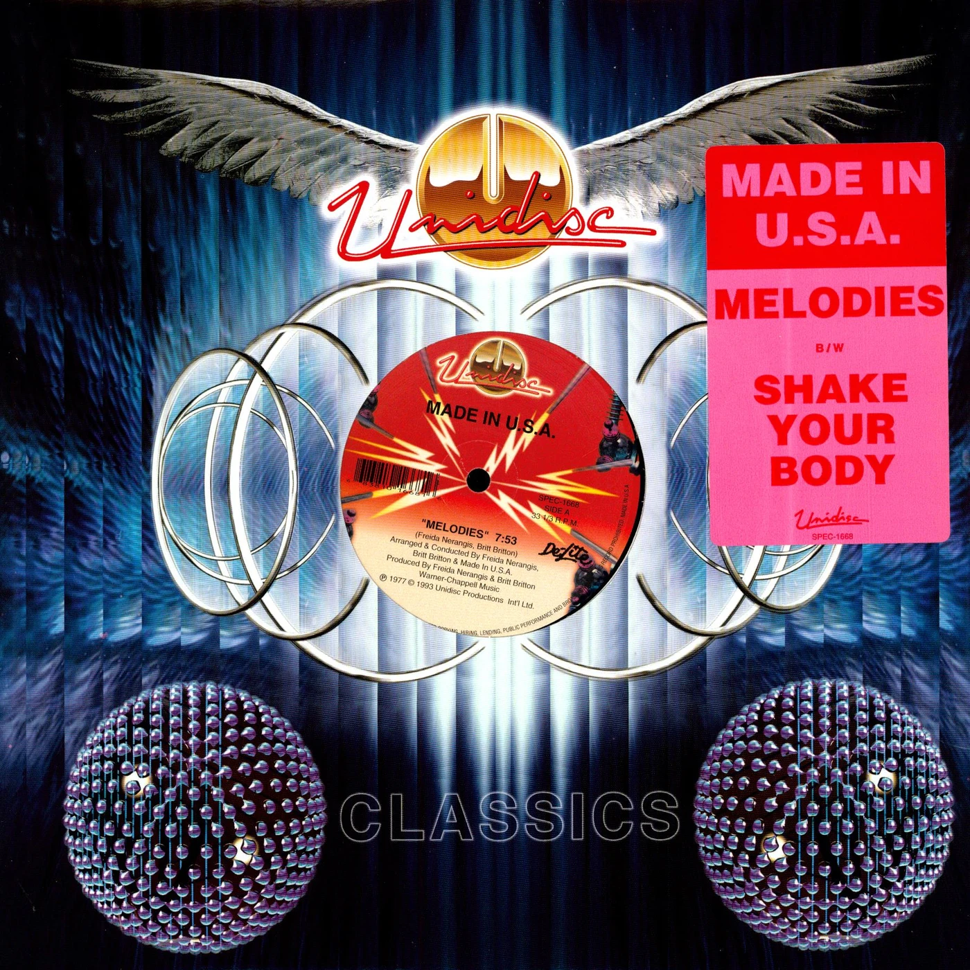 Made in U.S.A. MELODIES/SHAKE YOUR BODY Vinyl Record