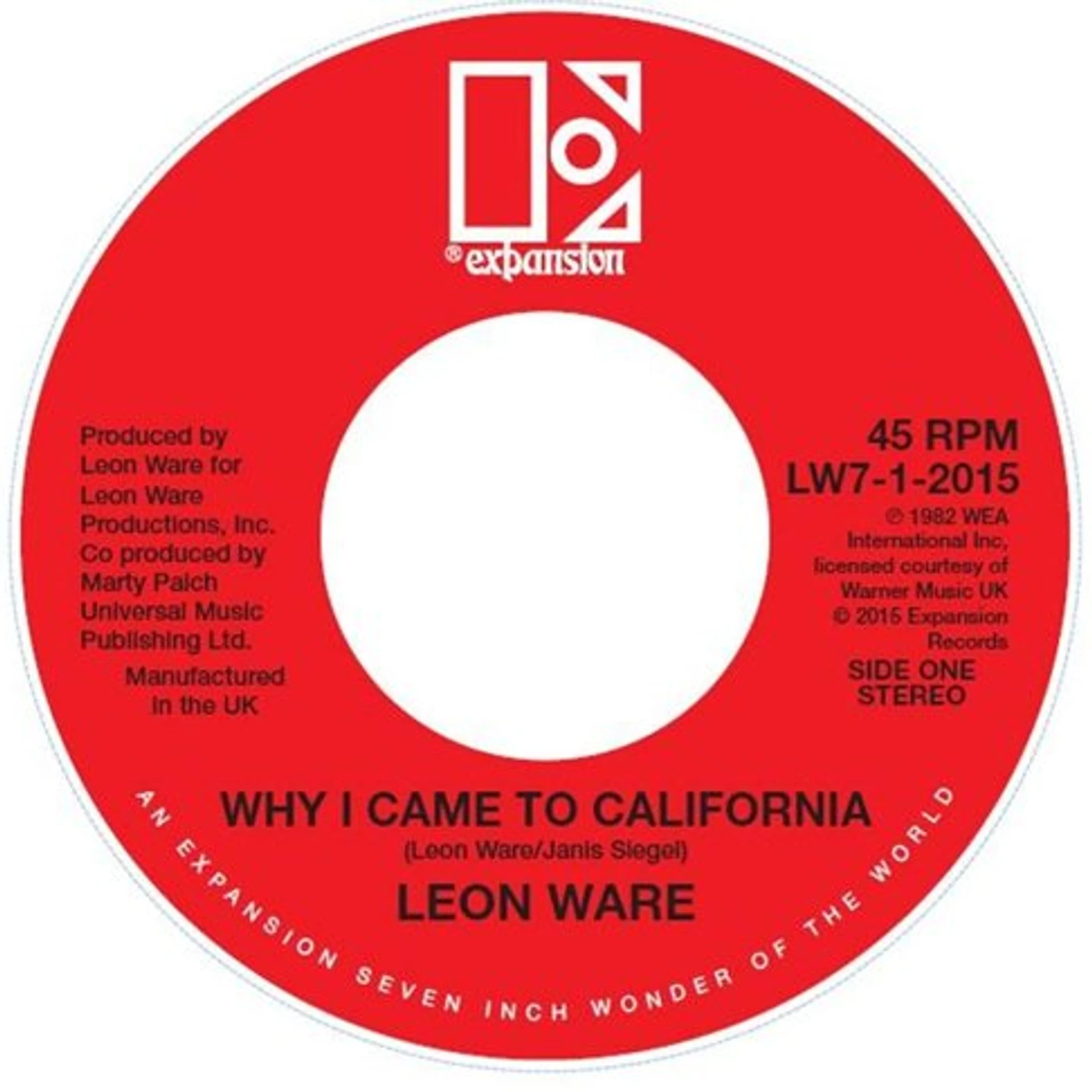 Leon Ware Why I Came To California / Rockin' You Eternally Vinyl Record