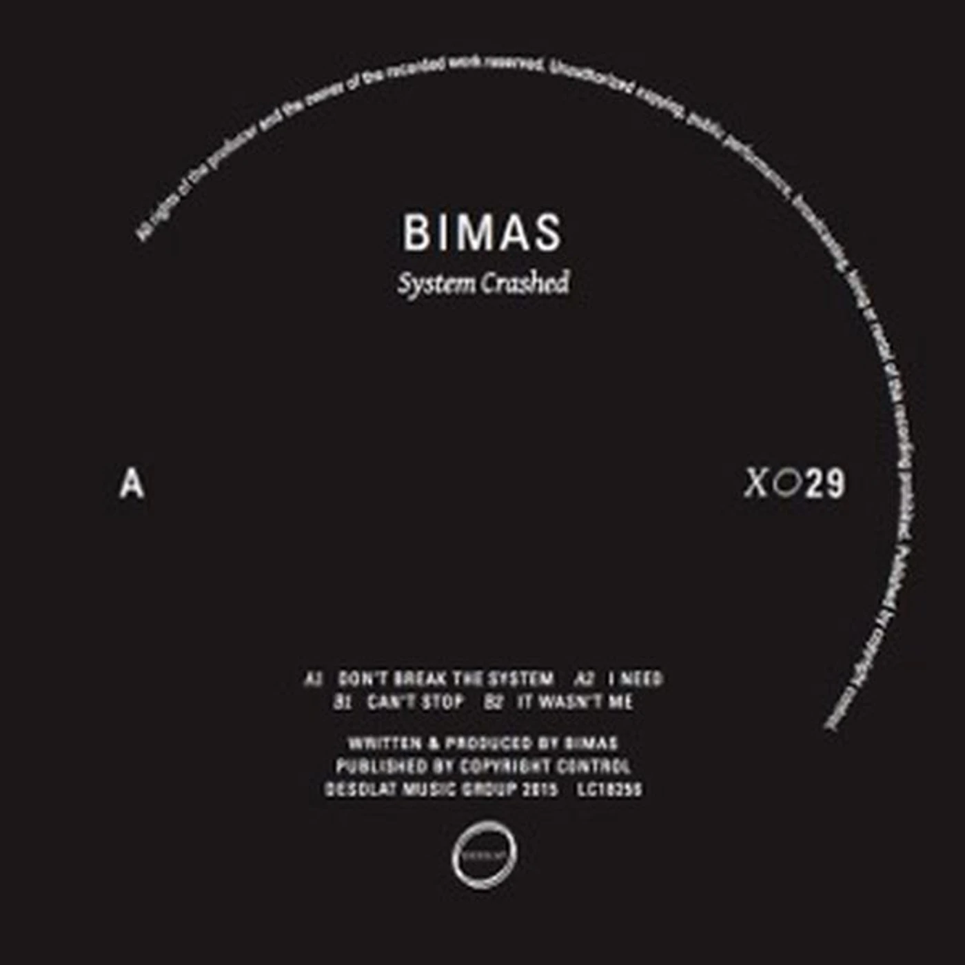 Bimas System Crashed Vinyl Record