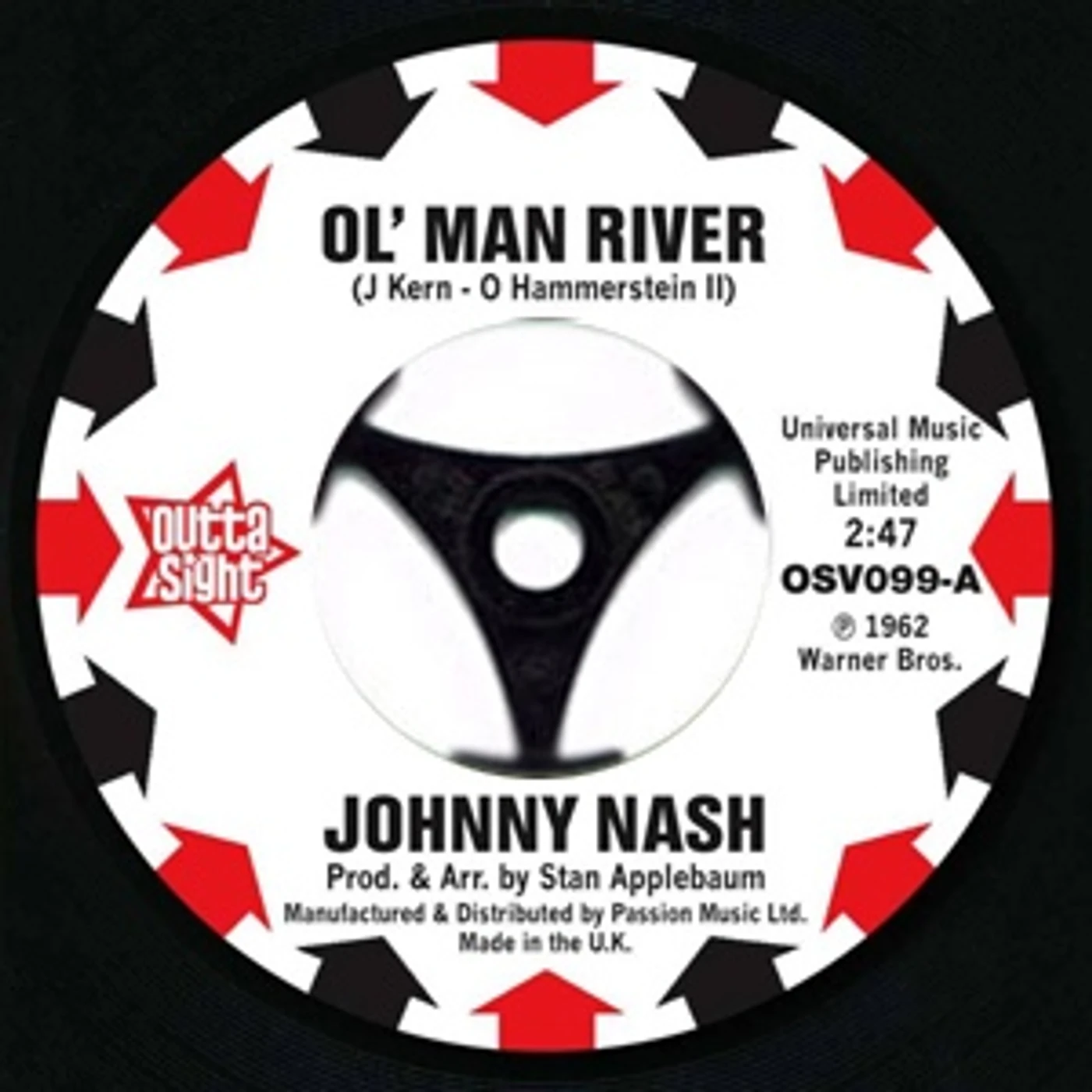 Johnny Nash OL MAN RIVER Vinyl Record