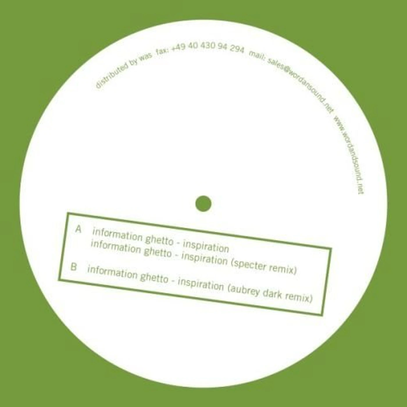 Information Ghetto INSPIRATION Vinyl Record