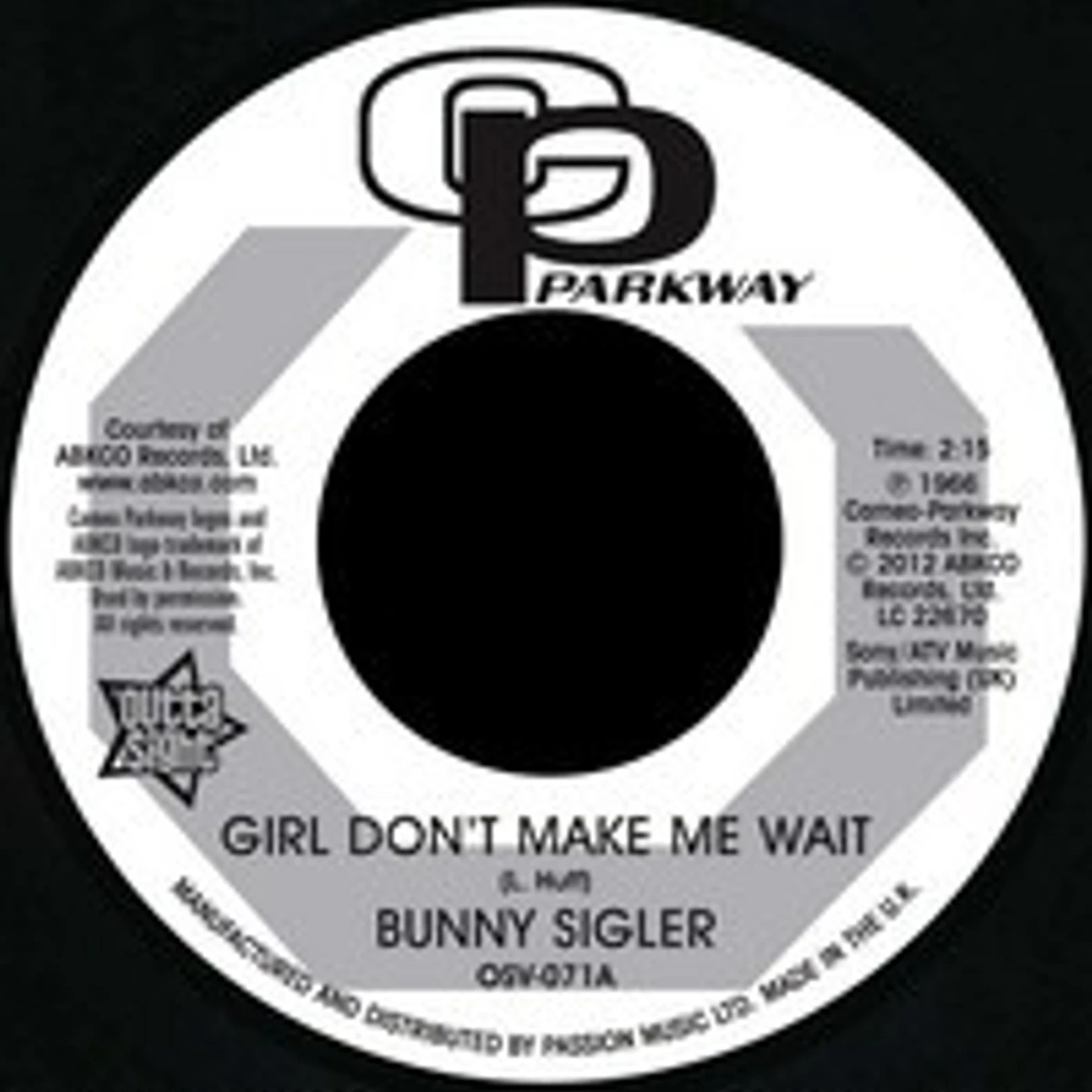 Bunny Sigler GIRL DON'T MAKE ME WAIT/FOLLOW YOUR HEART Vinyl Record