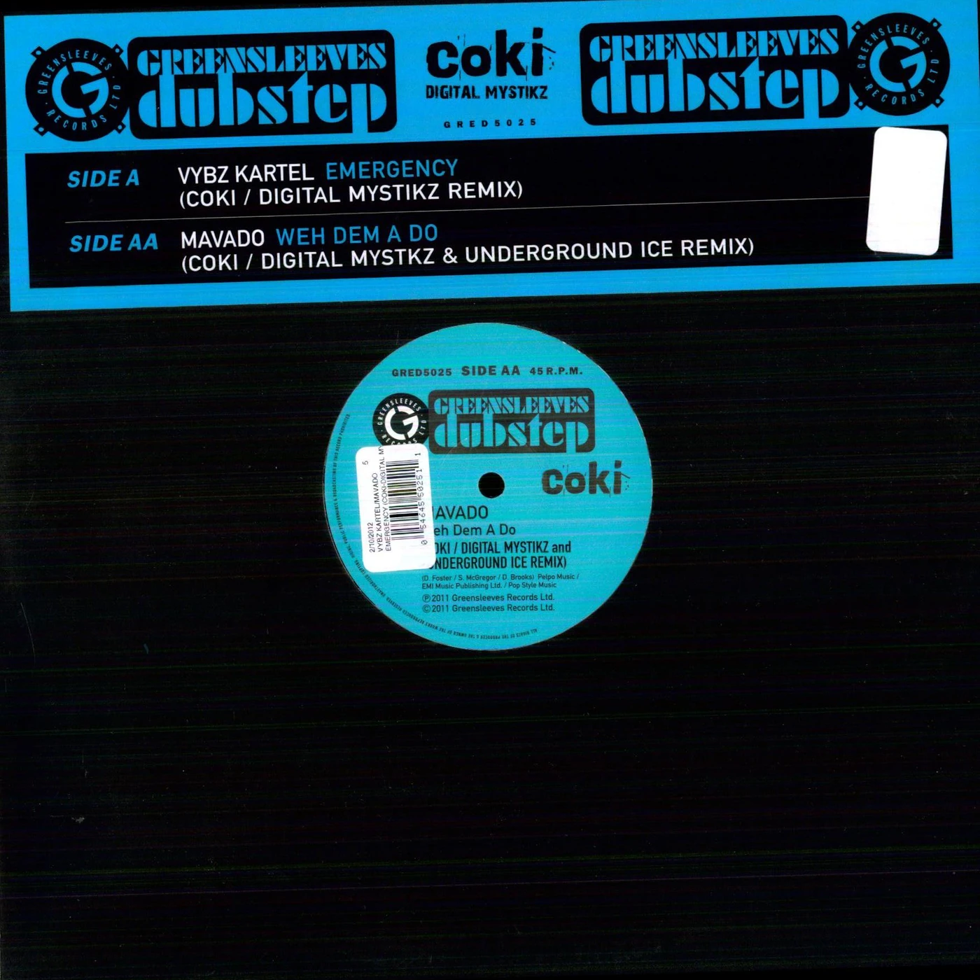 Vybz Kartel & Mavado EMERGENCY (COKI-DIGITAL MYSTIKZ REMIX)/WEH DEM A D Vinyl Record