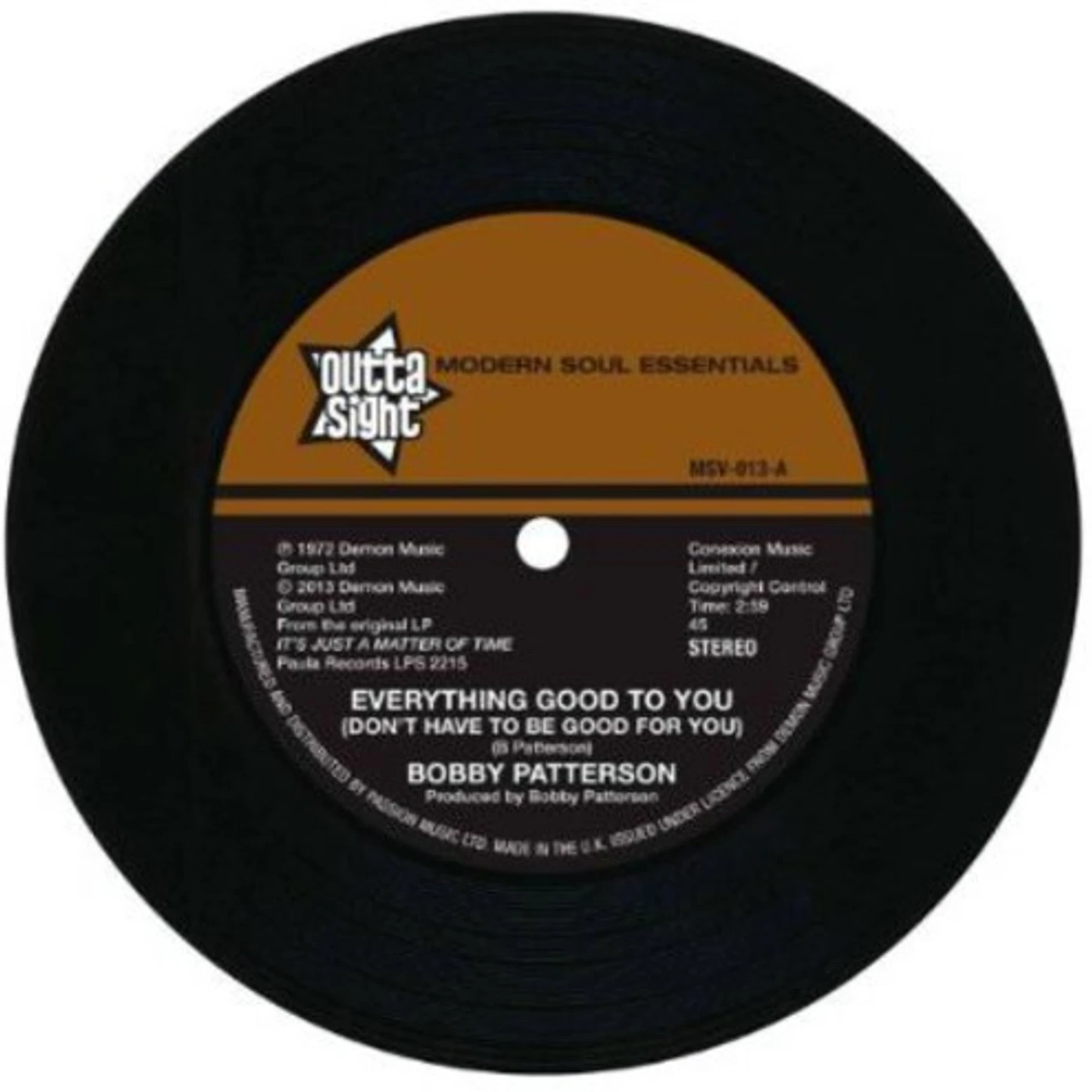 Bobby Patterson EVERYTHING GOOD TO YOU Vinyl Record