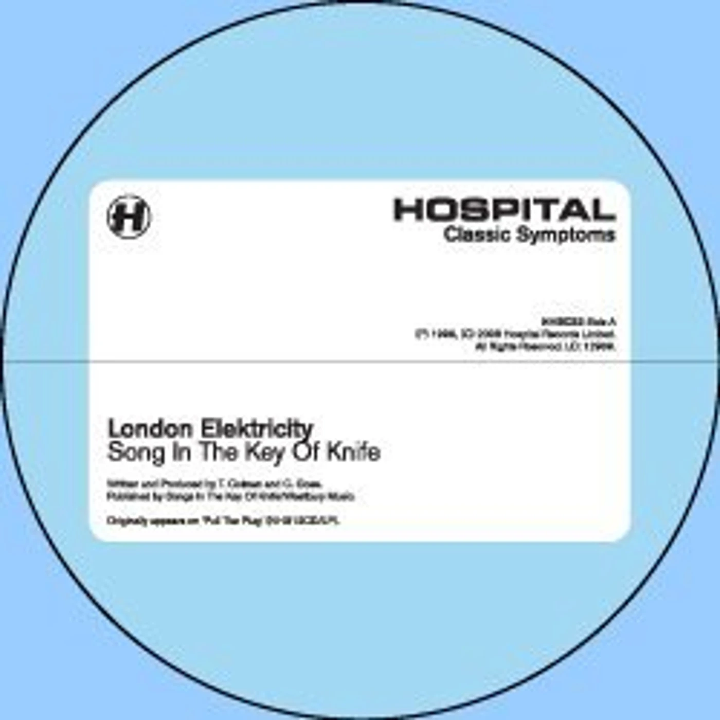 London Elektricity SONG IN THE KEY OF KNIFE Vinyl Record
