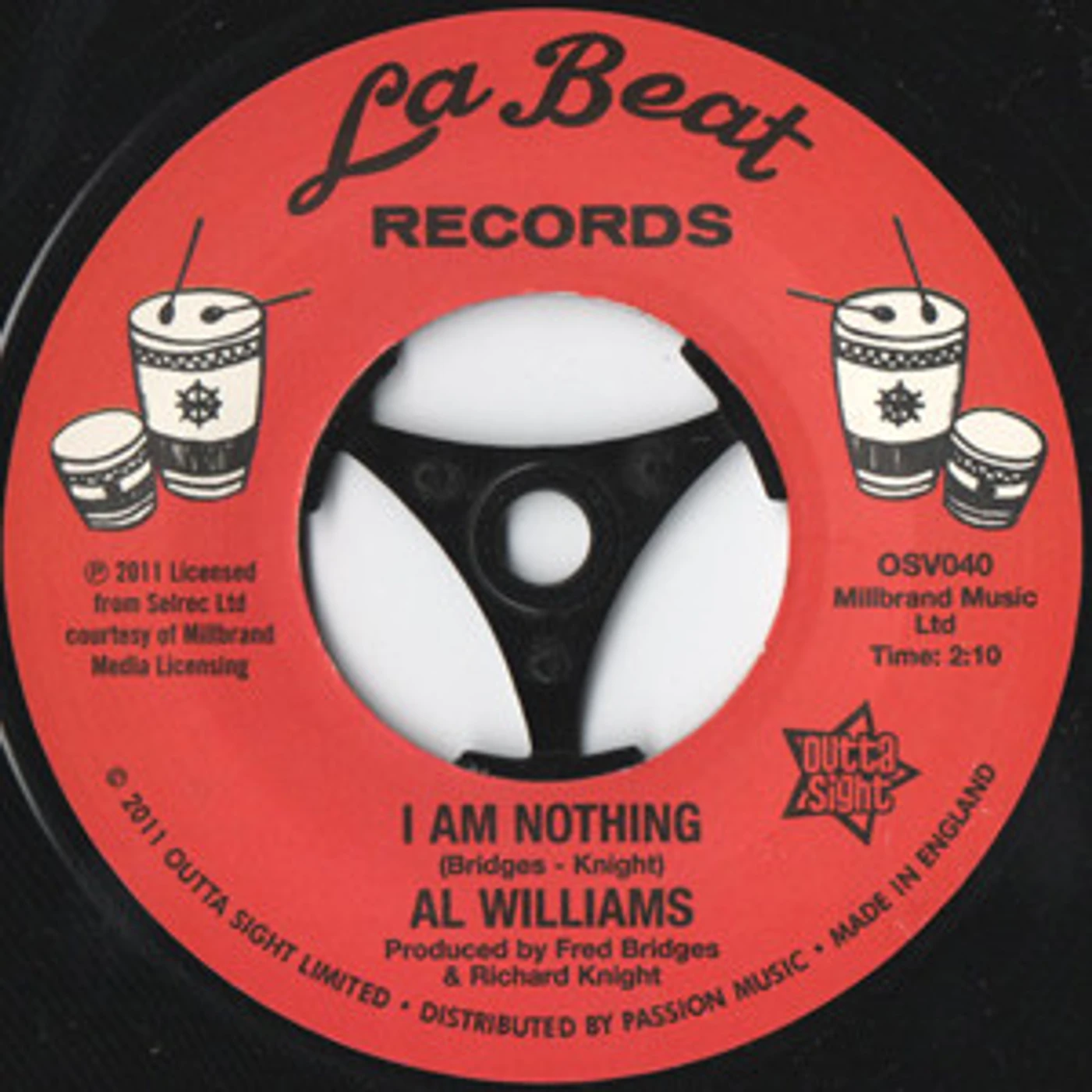 Al Williams I AM NOTHING/I AM NOTHING INSTRUMENTAL Vinyl Record