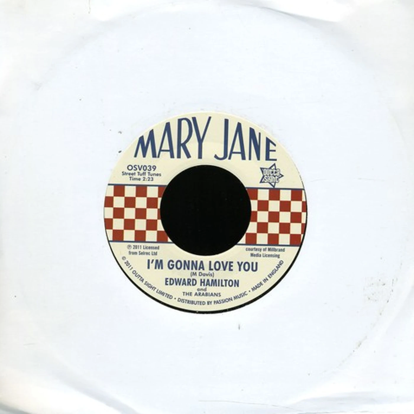 Edward Hamilton & The Arabians BABY DON'T YOU WEEP/IM GONNA LOVE YOU Vinyl Record